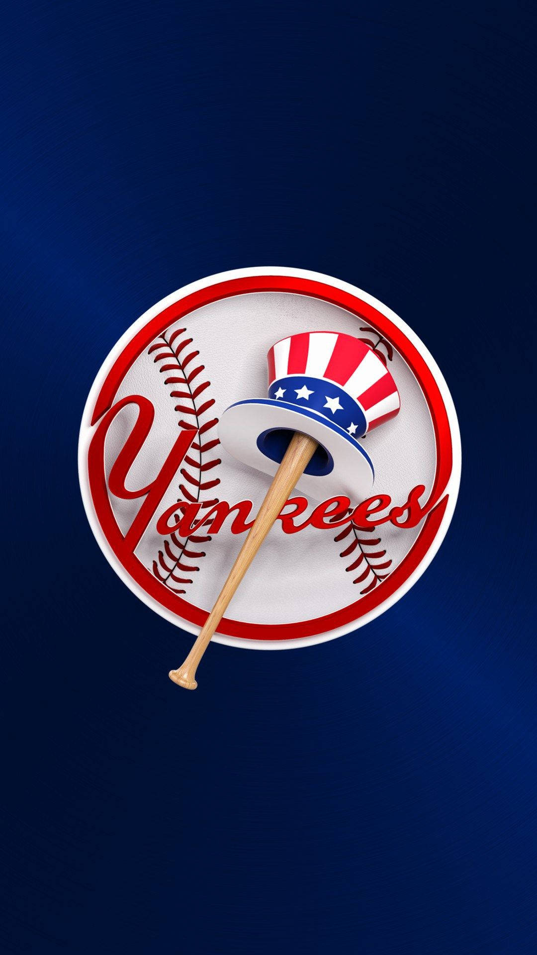 New York Yankees 3d Blue Hat Logo Background