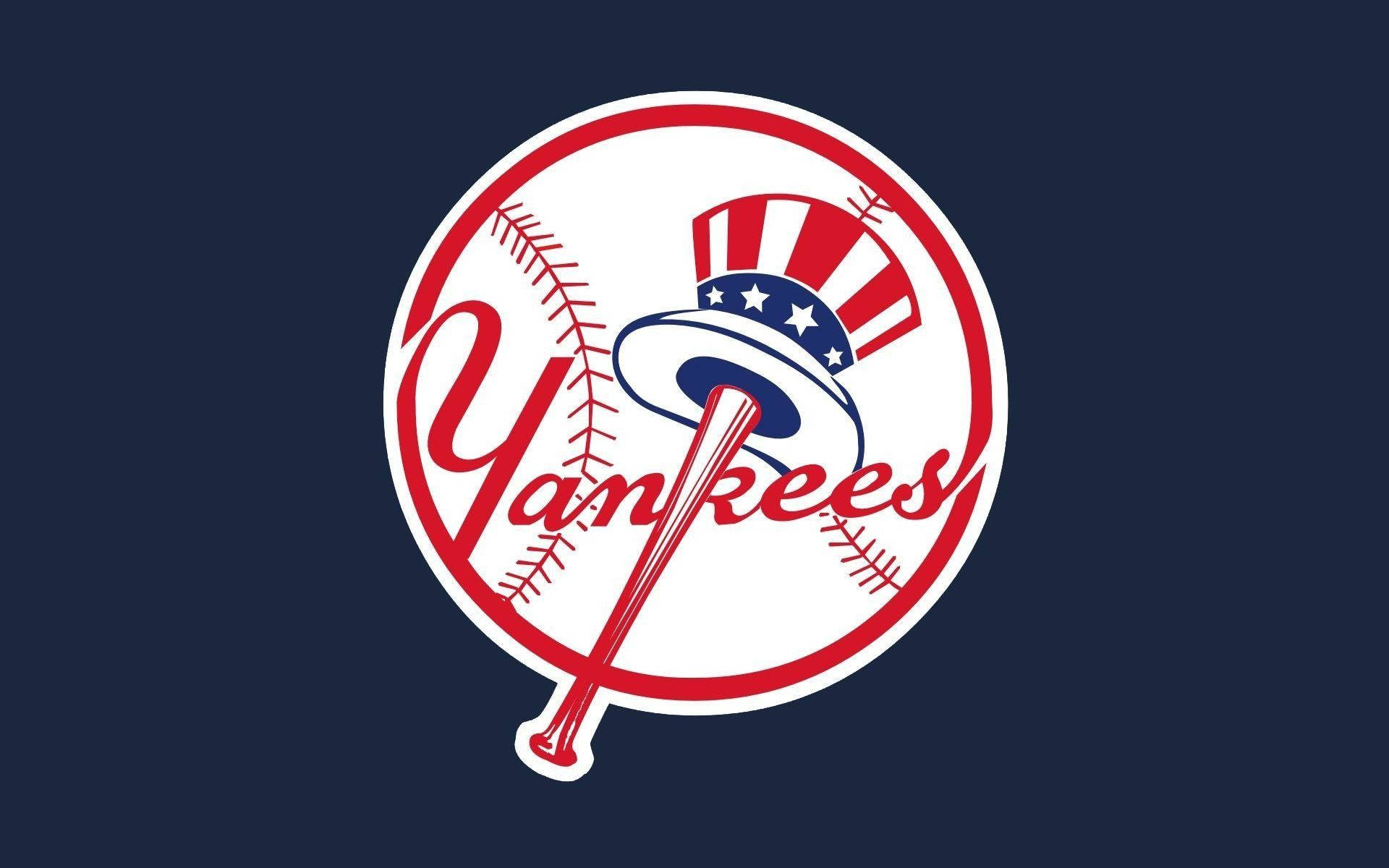 New York Yankees Blue Hat Bat Logo Background