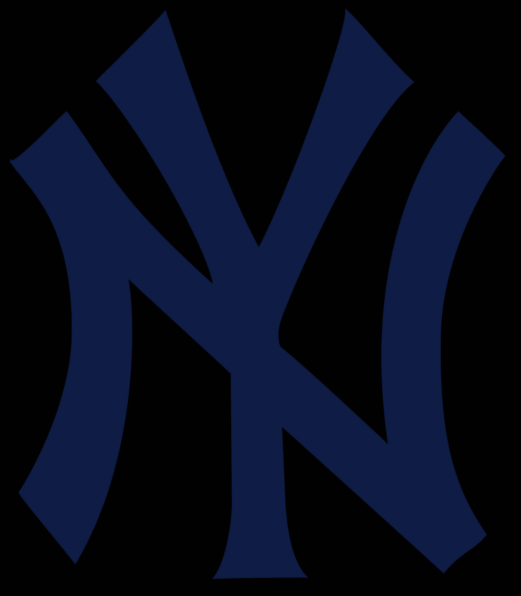 New York Yankees Blue Ny Logo Vector Background