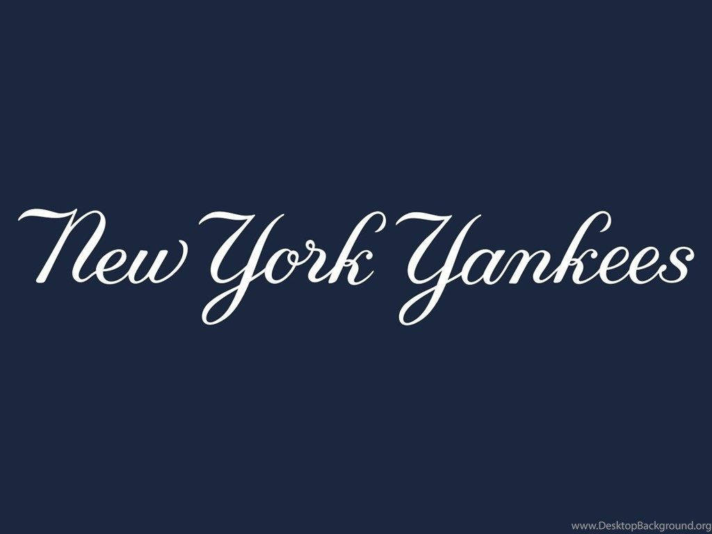 New York Yankees Blue Wordmark Logo Background