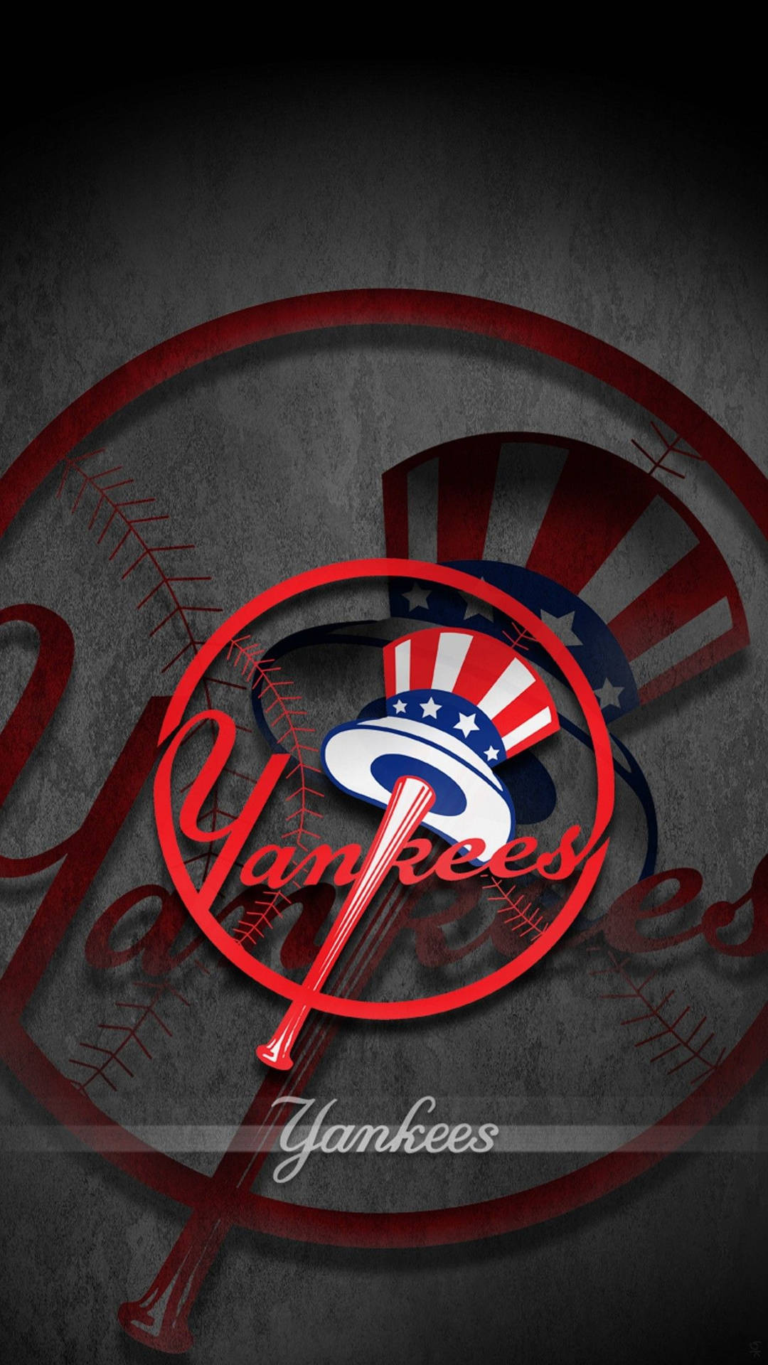 New York Yankees Hat Logo Overlap Art Background
