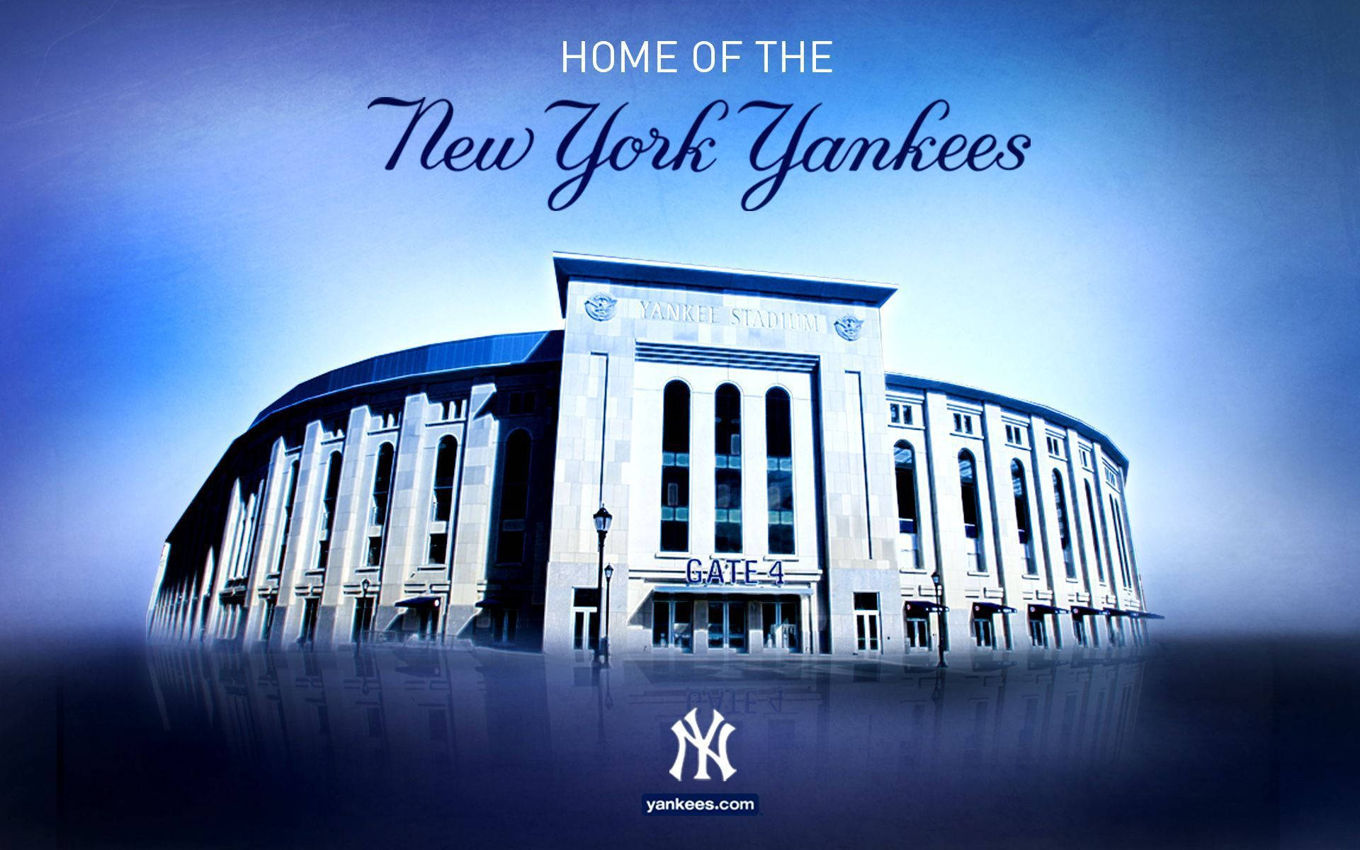 New York Yankees Home Stadium Blue Art Background
