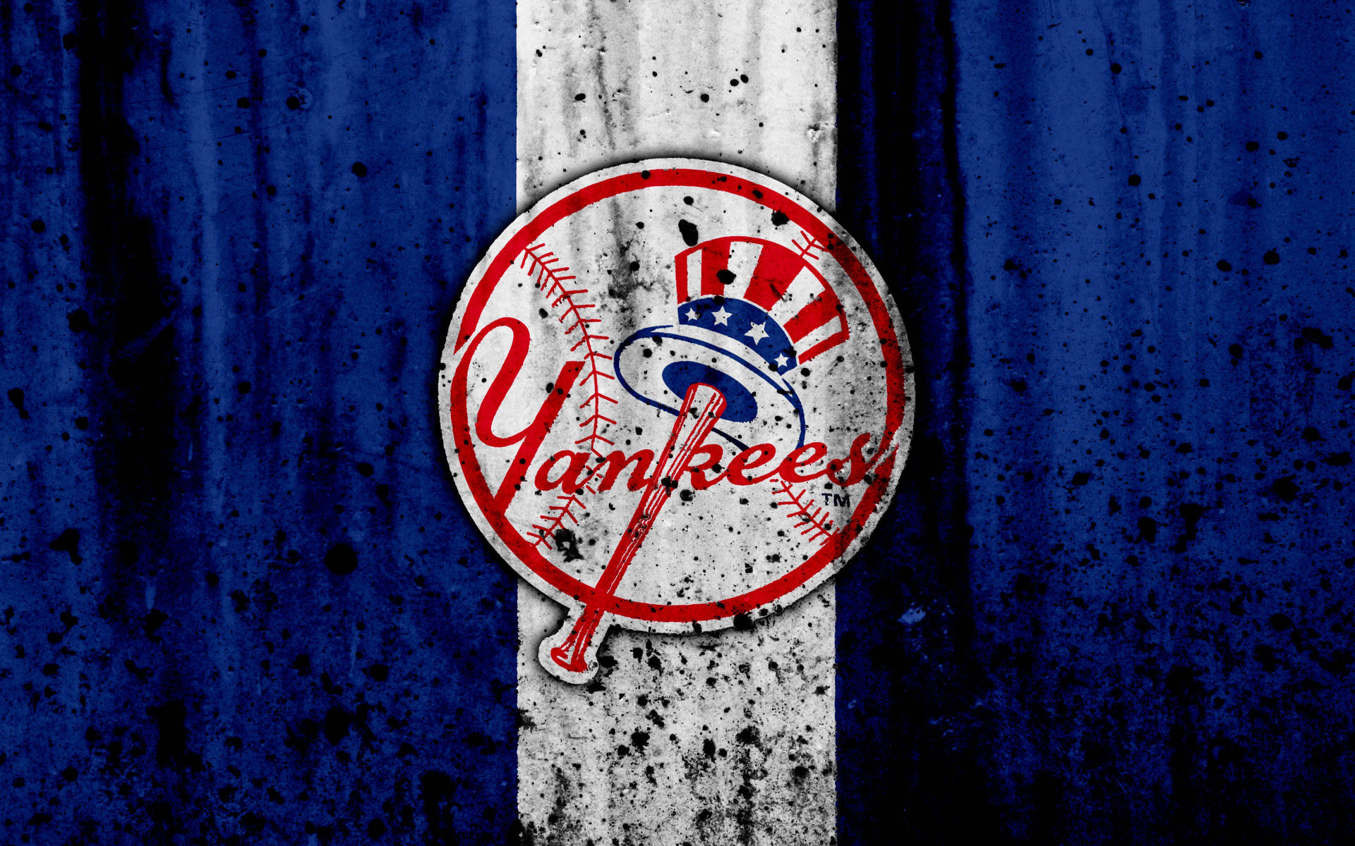 New York Yankees Logo Grunge Art Background