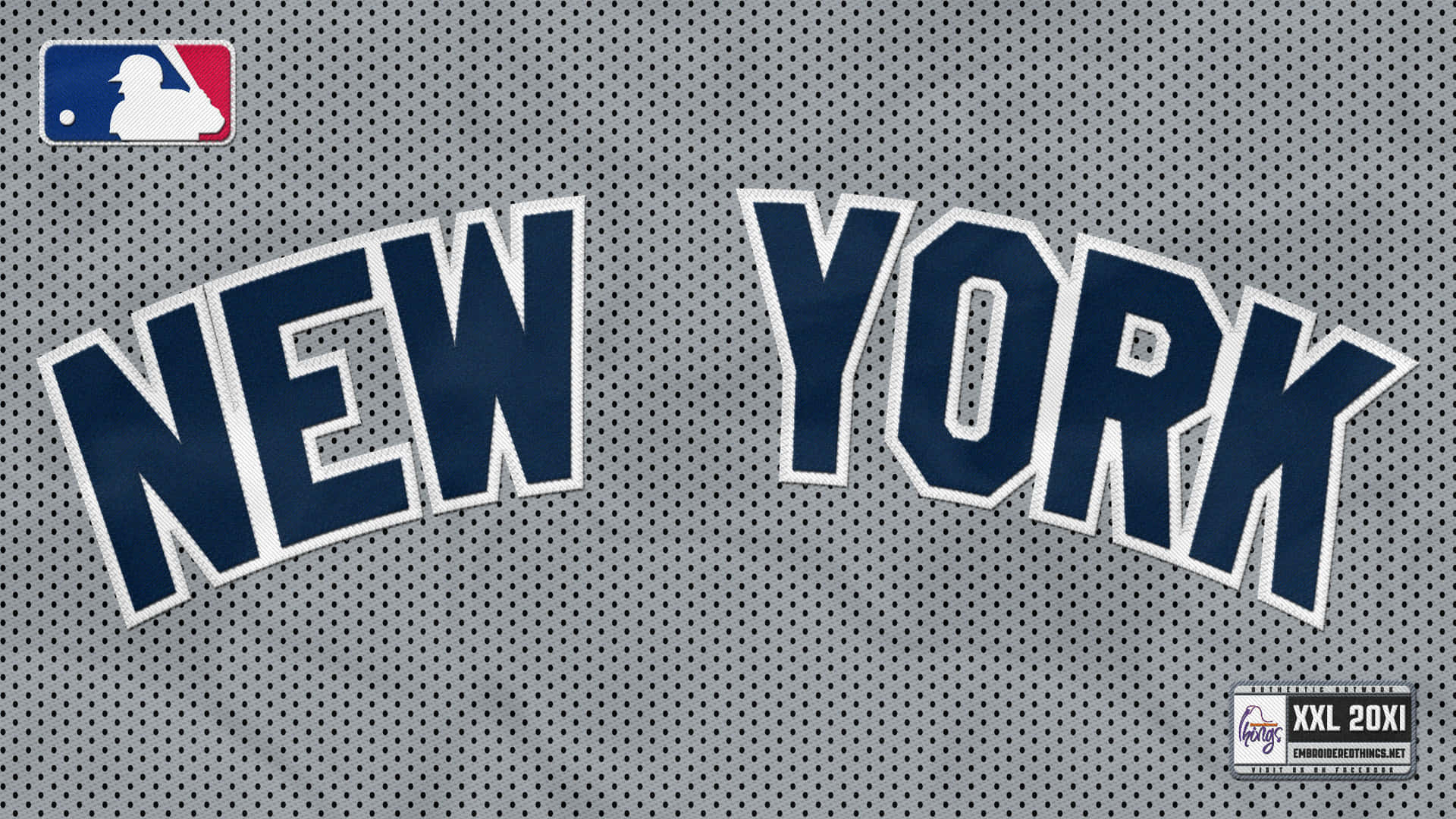 New York Yankees Logo On A Mesh Background Background