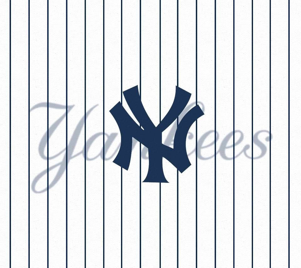 New York Yankees Logo Text Pinstripe Background