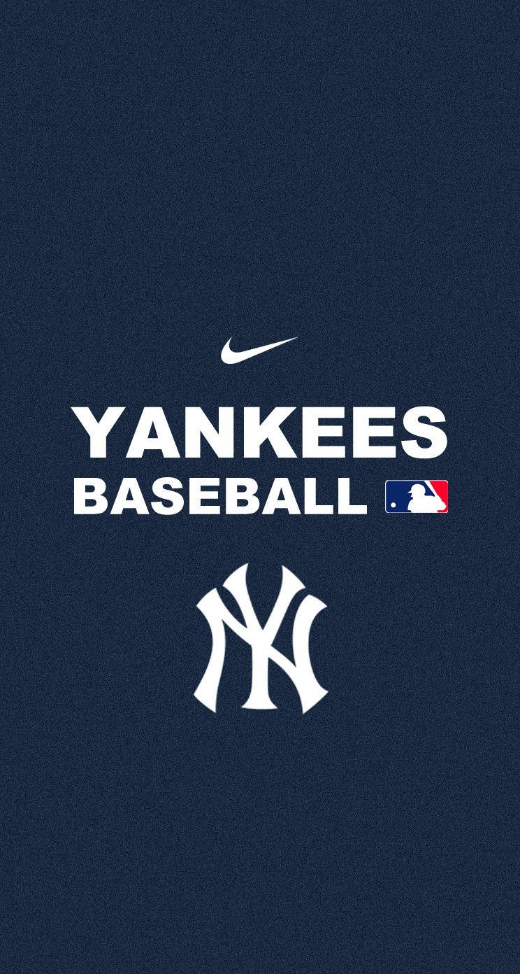 New York Yankees Mlb Baseball Nike Logo Background