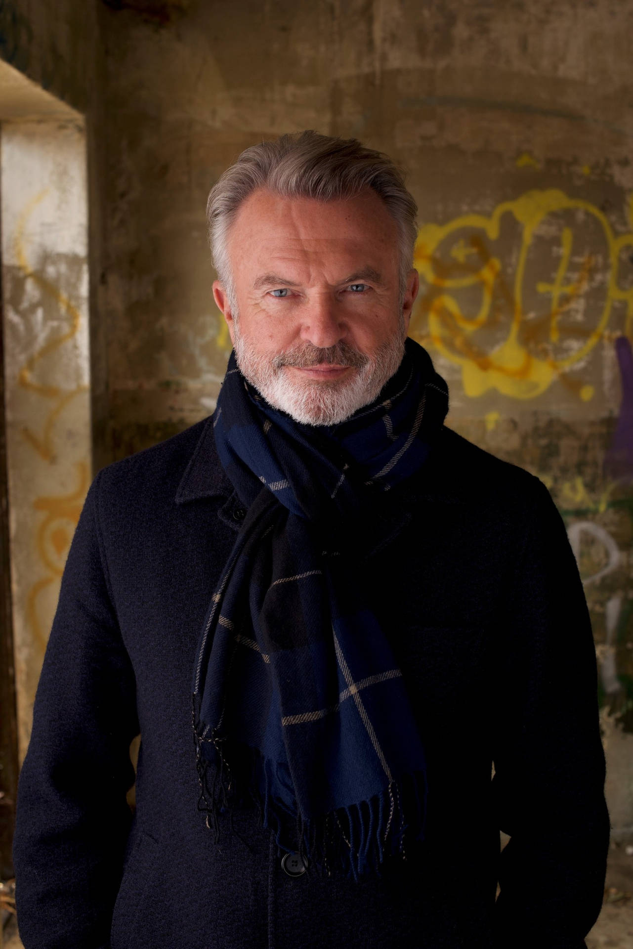 New Zealand Actor Sam Neill Portrait Background