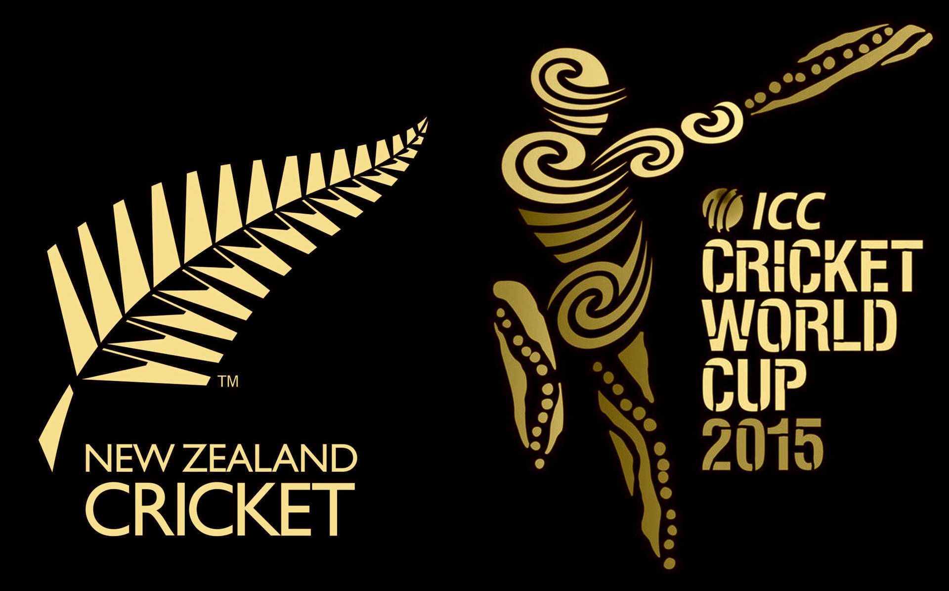 New Zealand Cricket Logo In Gold Background