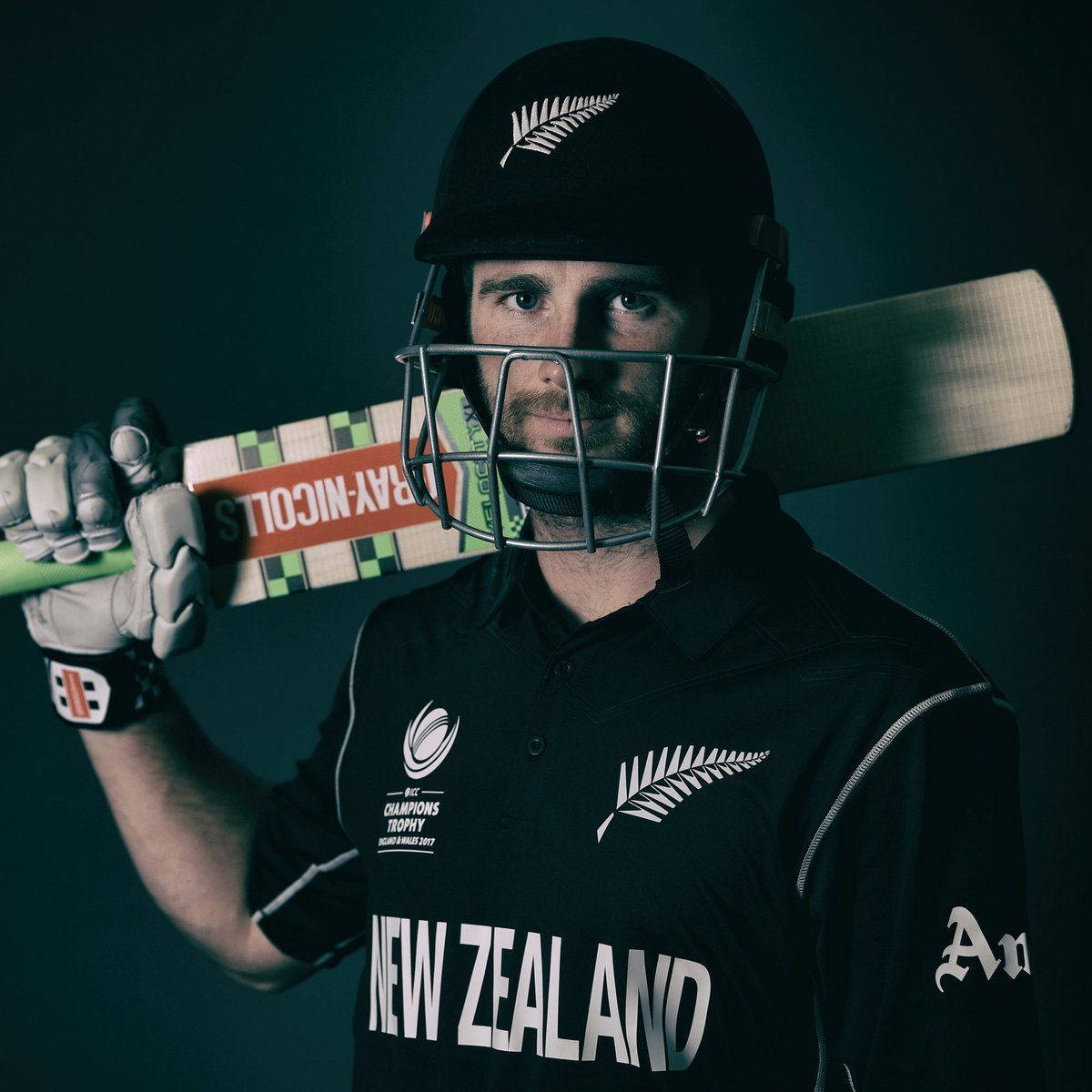 New Zealand Cricket Portrait Of Kane Background