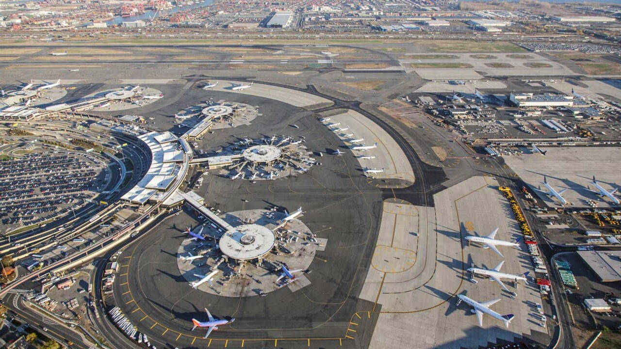 Newark Liberty International Airport Aerial View Background