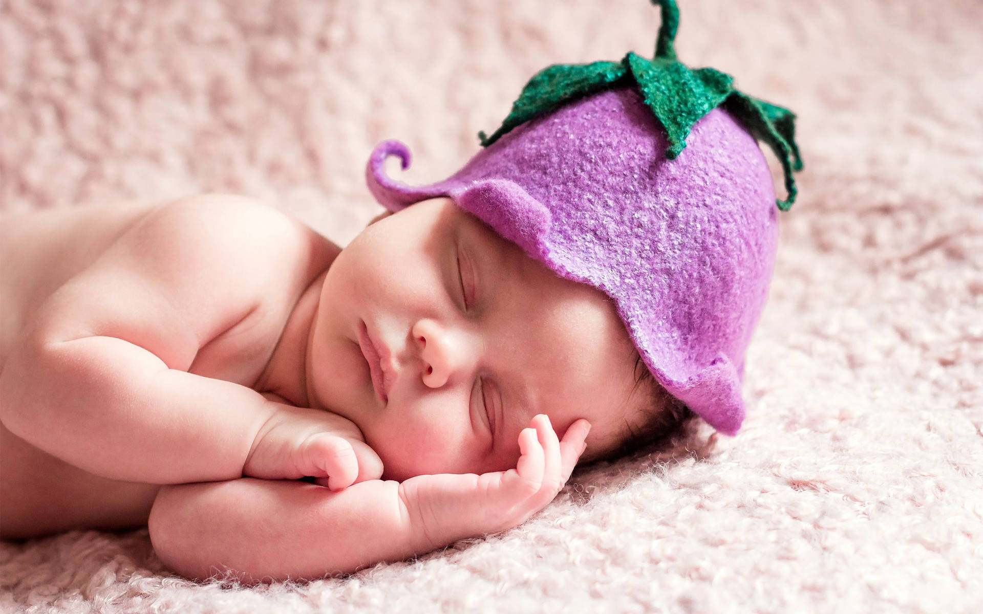 Newborn Baby Eggplant Bonnet