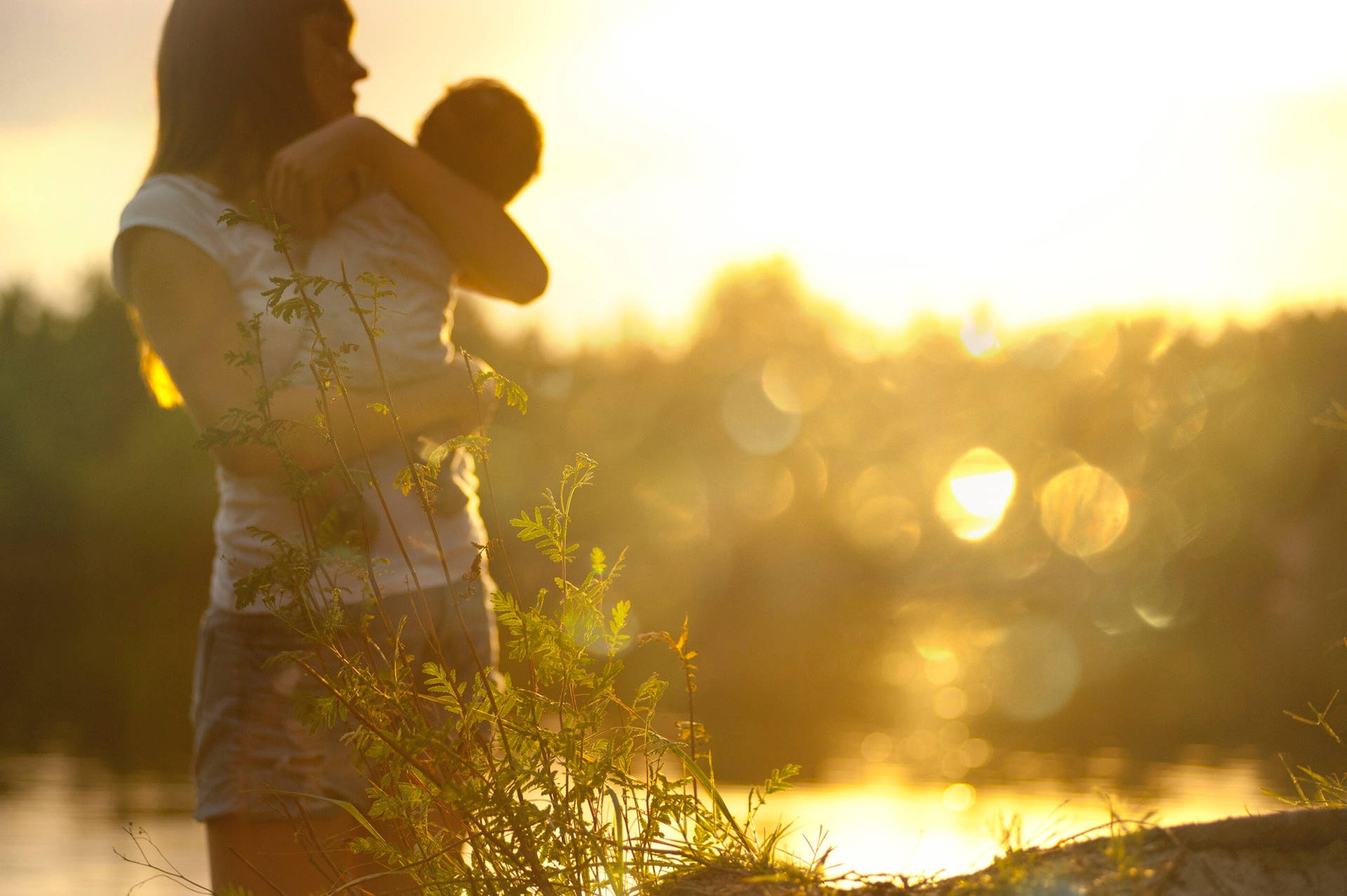 Newborn Baby Girl Sunset