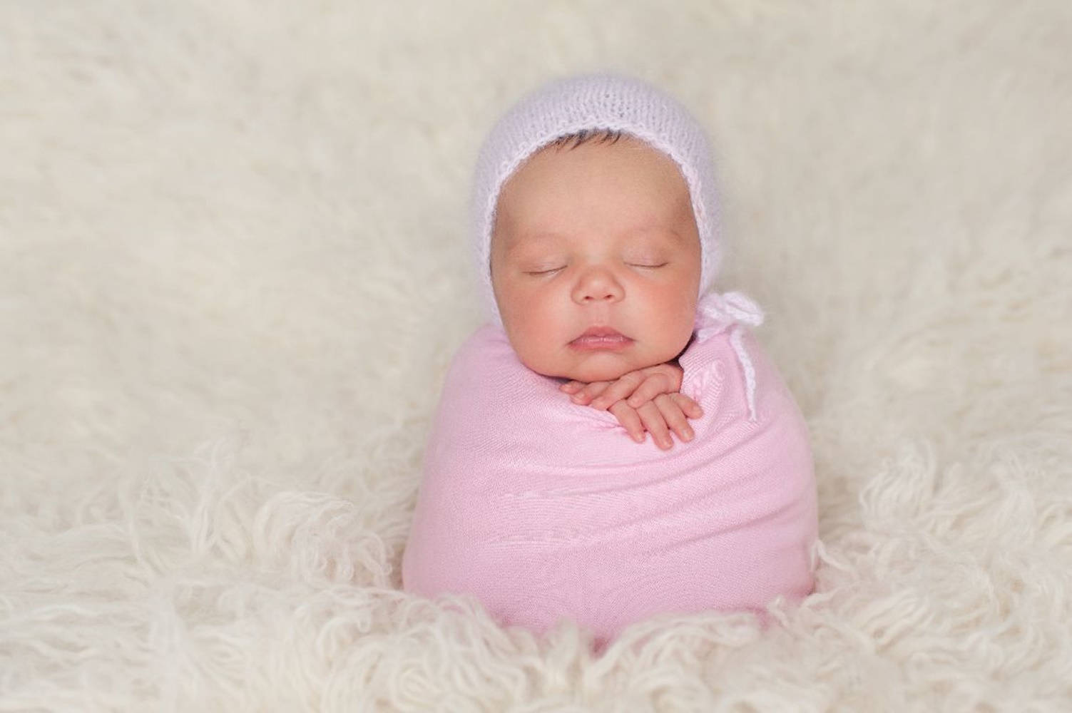 Newborn Baby Pink Bonnet Background