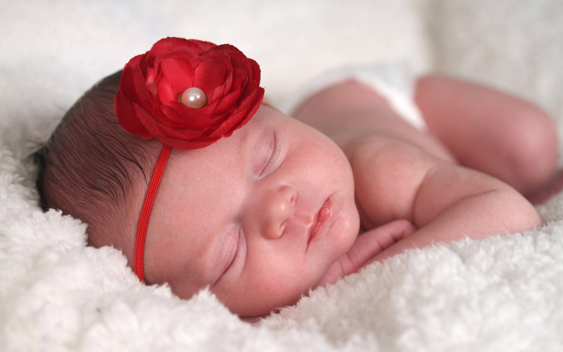 Newborn Baby Sleeping Peacefully Background