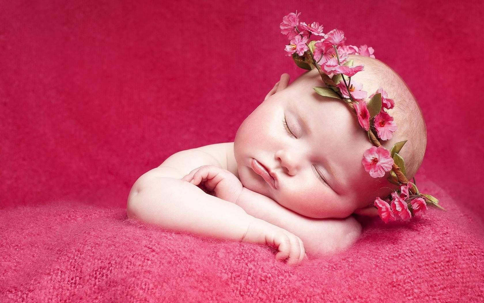 Newborn Cute Baby Girl Background