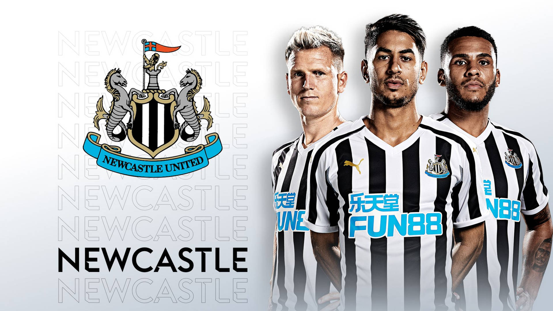 Newcastle United Fc Logo And Players Background