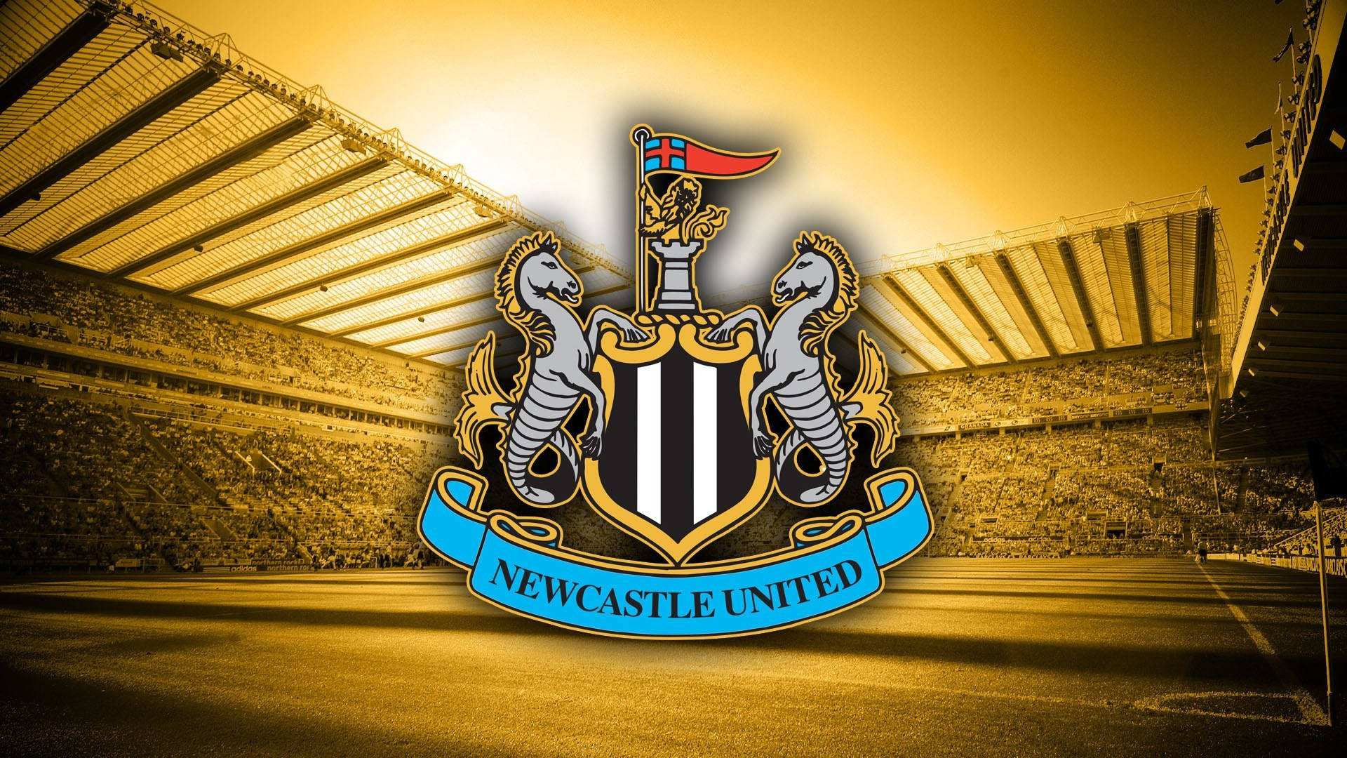 Newcastle United Fc Logo Stadium Background