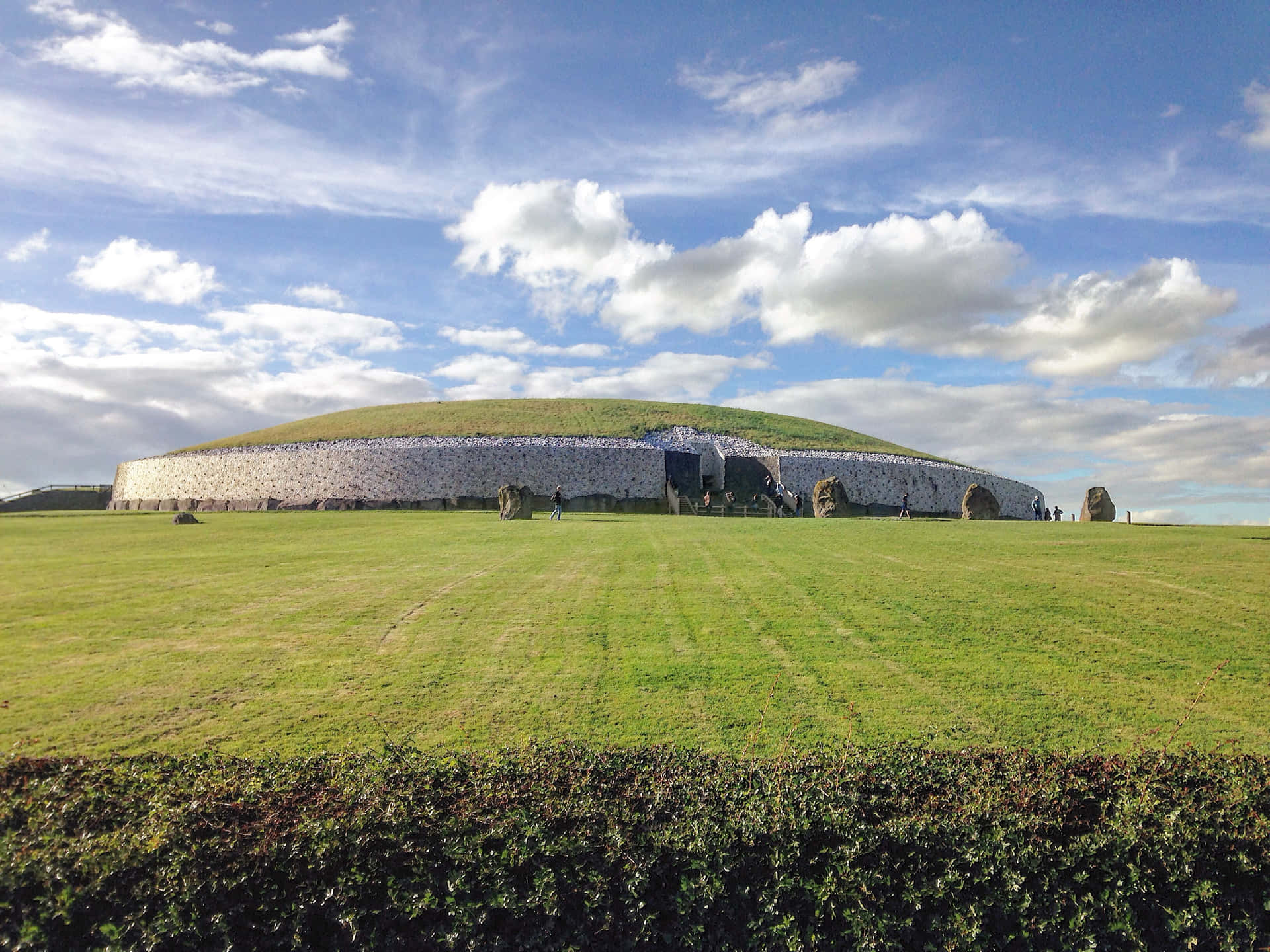Newgrange Passage Tomb With Blue Sky Background