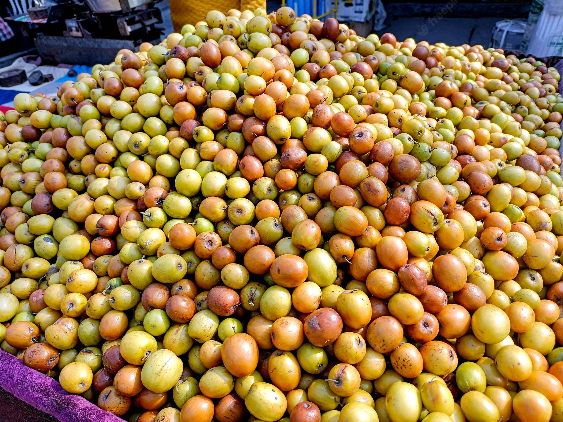 Newly Harvested Jujube Fruits Background