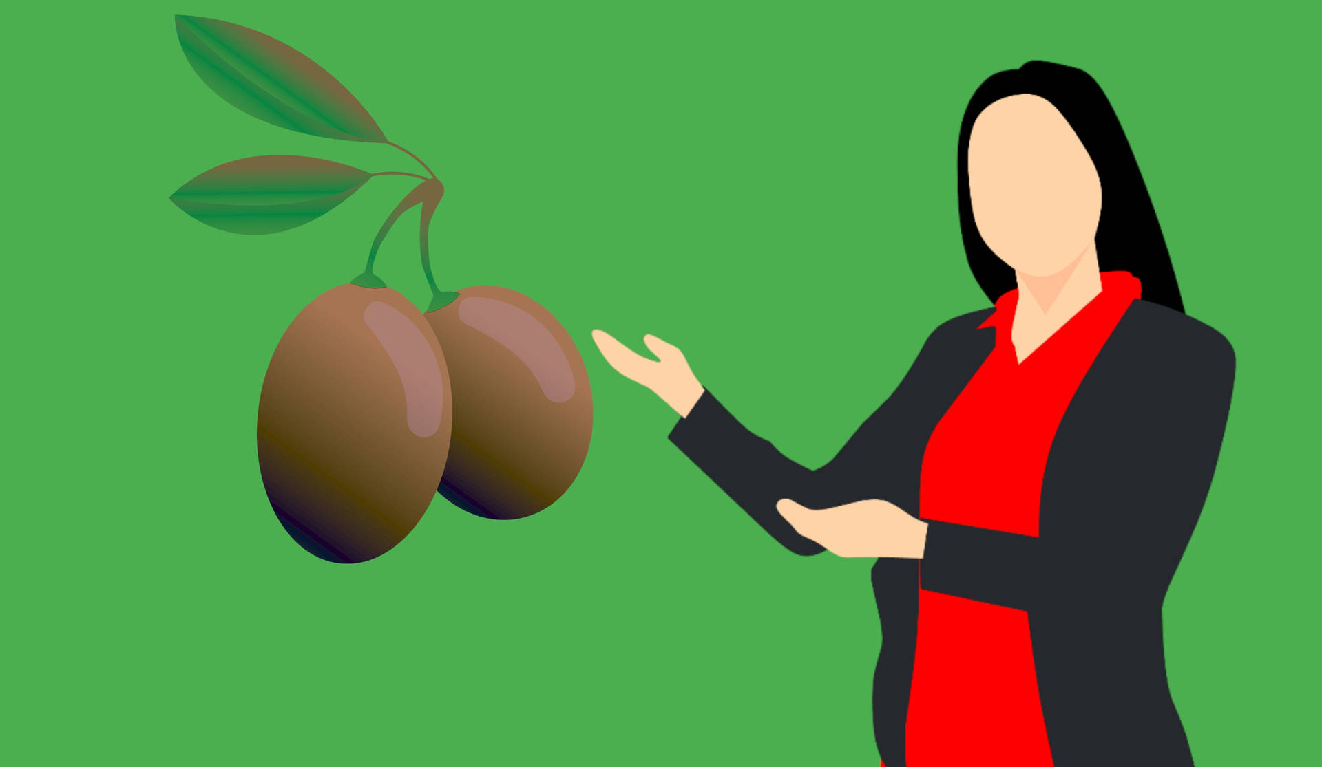 News Presenter Olive Fruit Vector Art Background