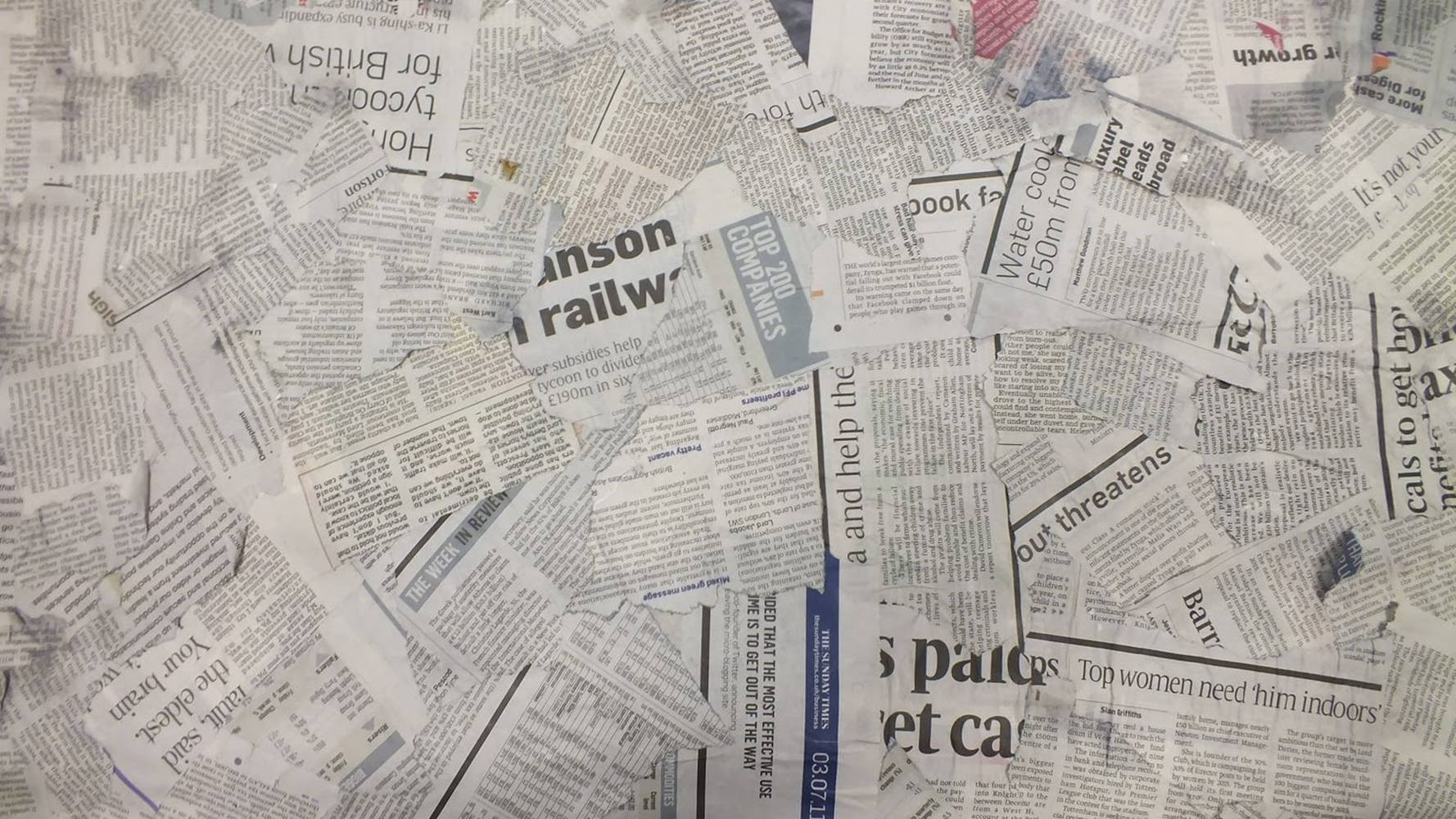 Newspaper Aesthetic Crumpled Torn Sheets