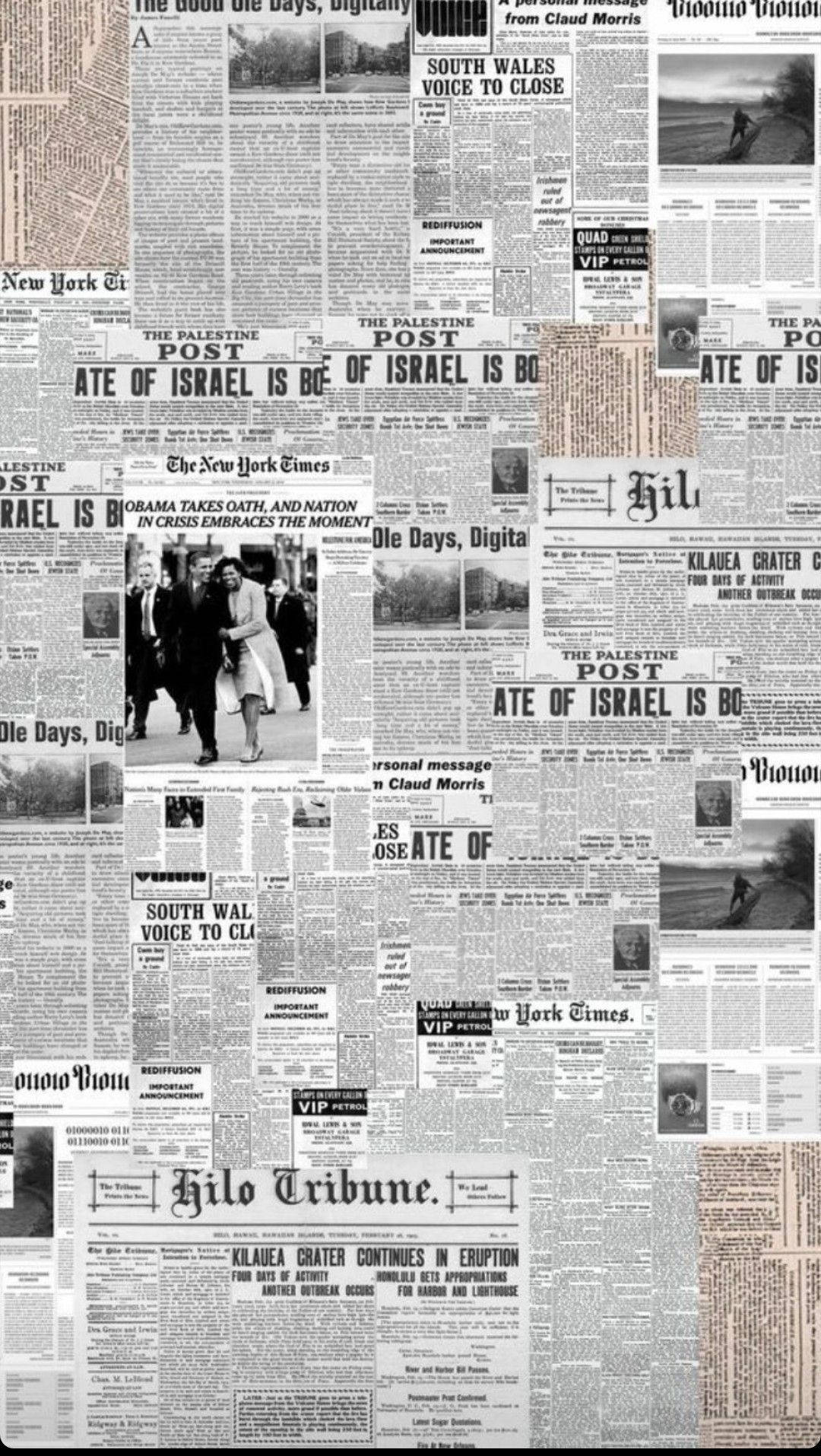 Newspaper Aesthetic The Palestine Post Portrait Background