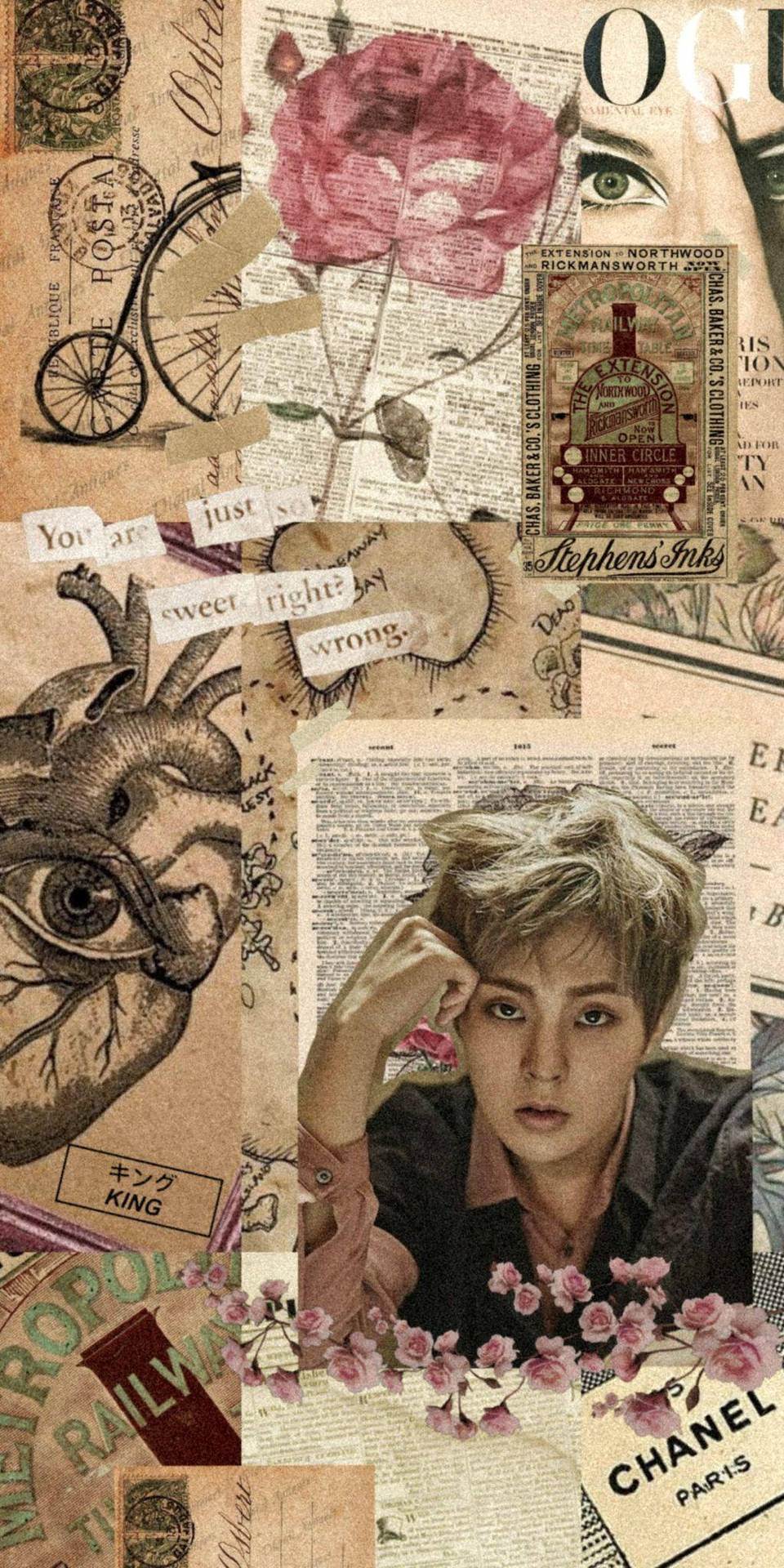 Newspaper Art Aesthetic Collage Background