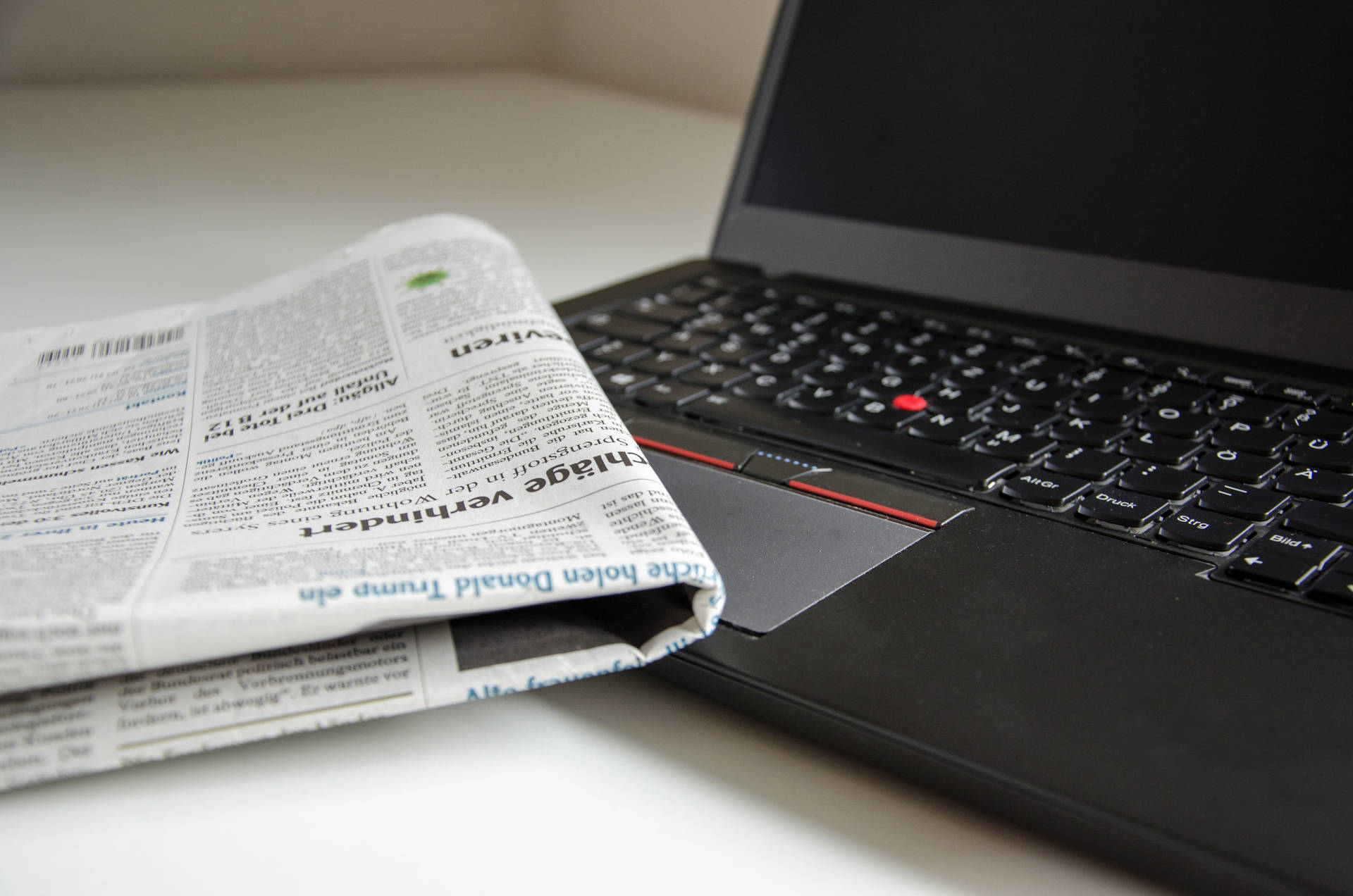 Newspaper Black Laptop Background