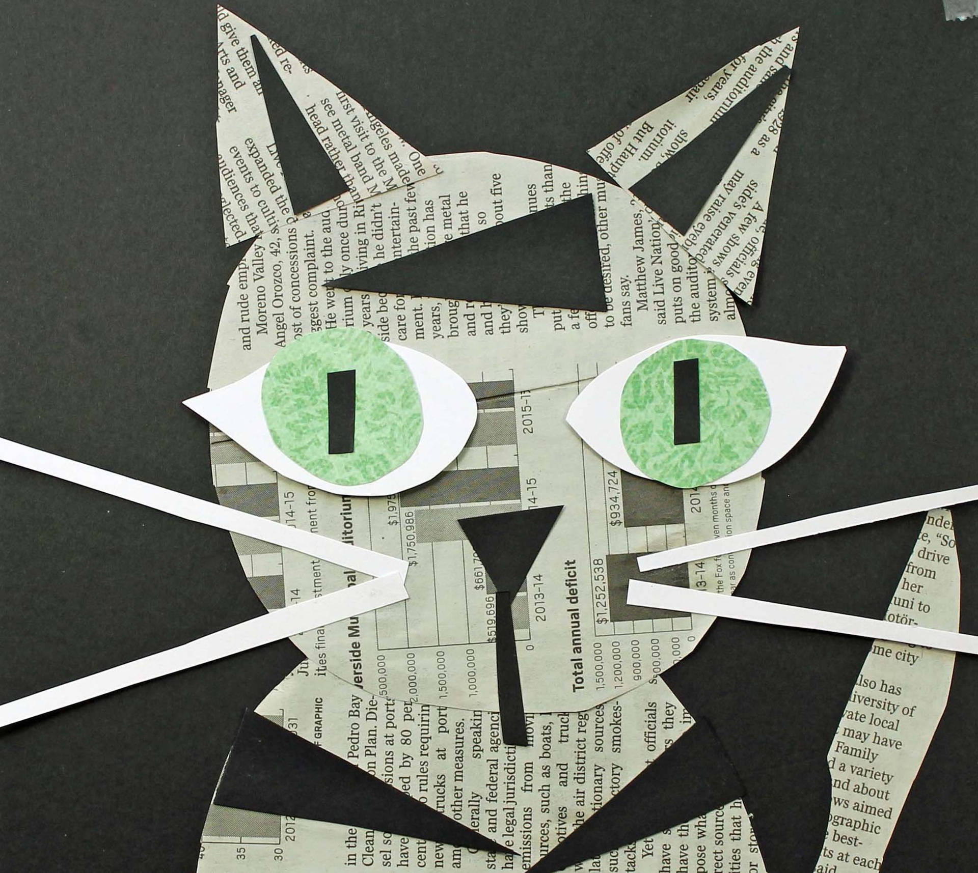 Newspaper Cat Collage Background