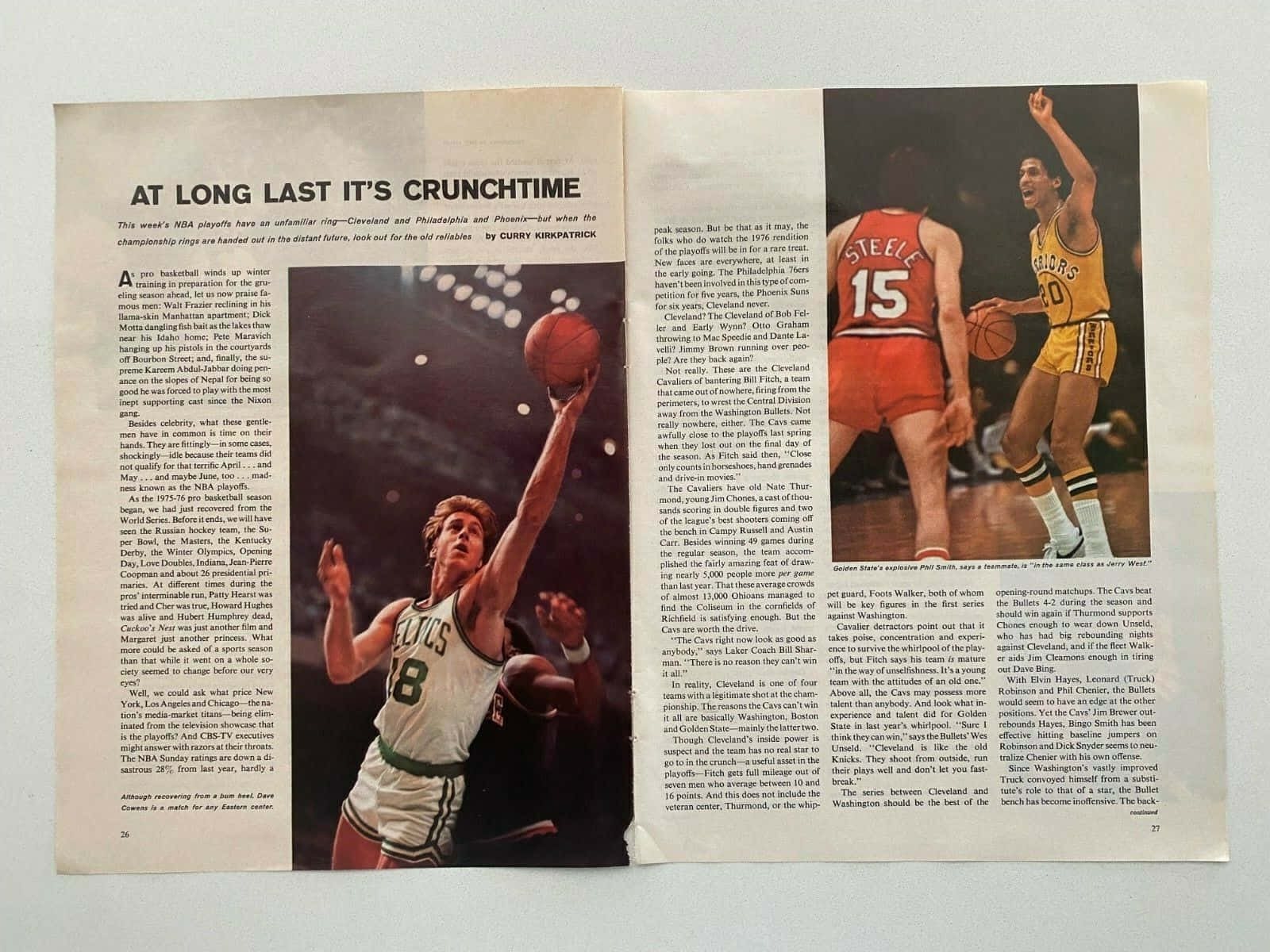 Newspaper Clipping Of Dave Cowens Background