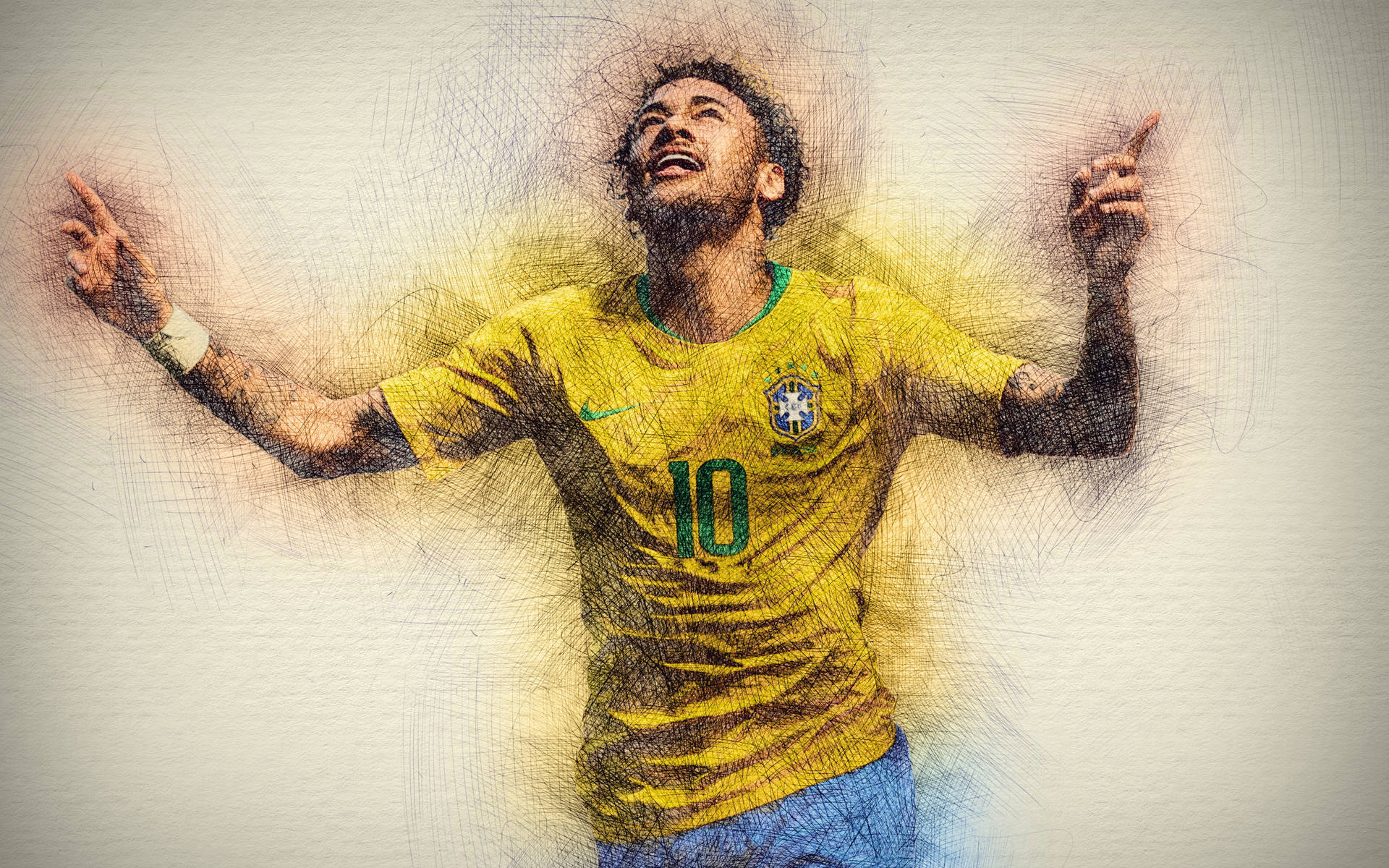 Neymar 4k Cool Sketch Background