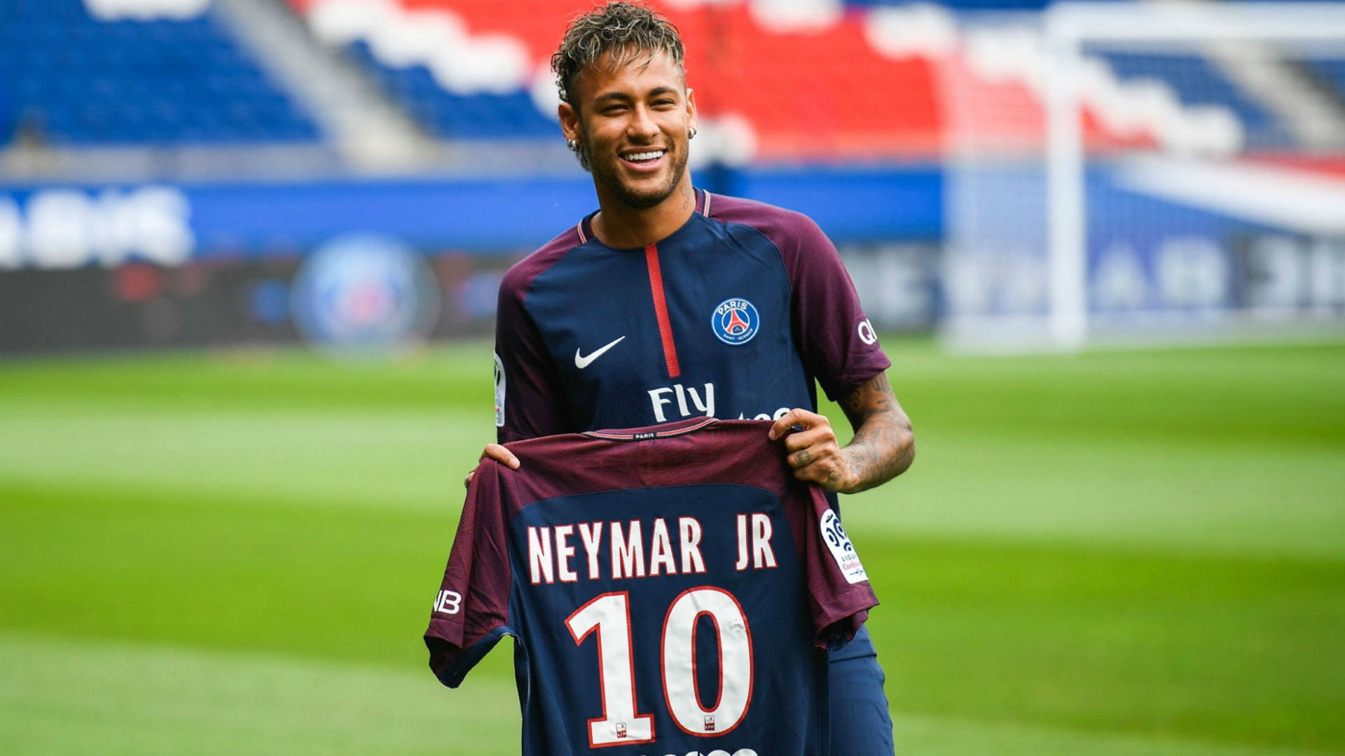 Neymar 4k Holding A Jersey Background