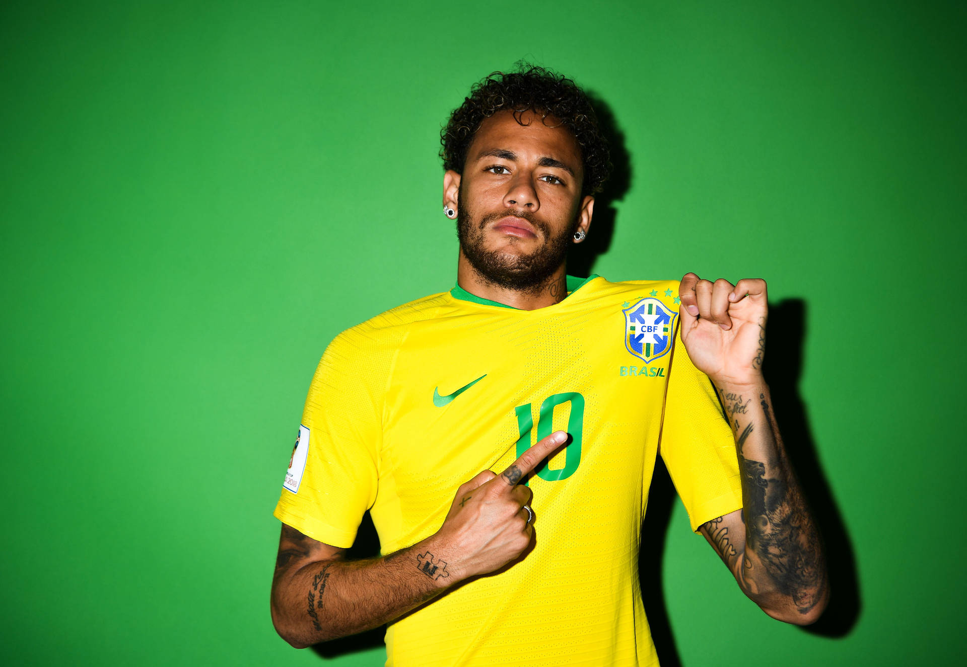 Neymar 4k In Cbf Jersey Background