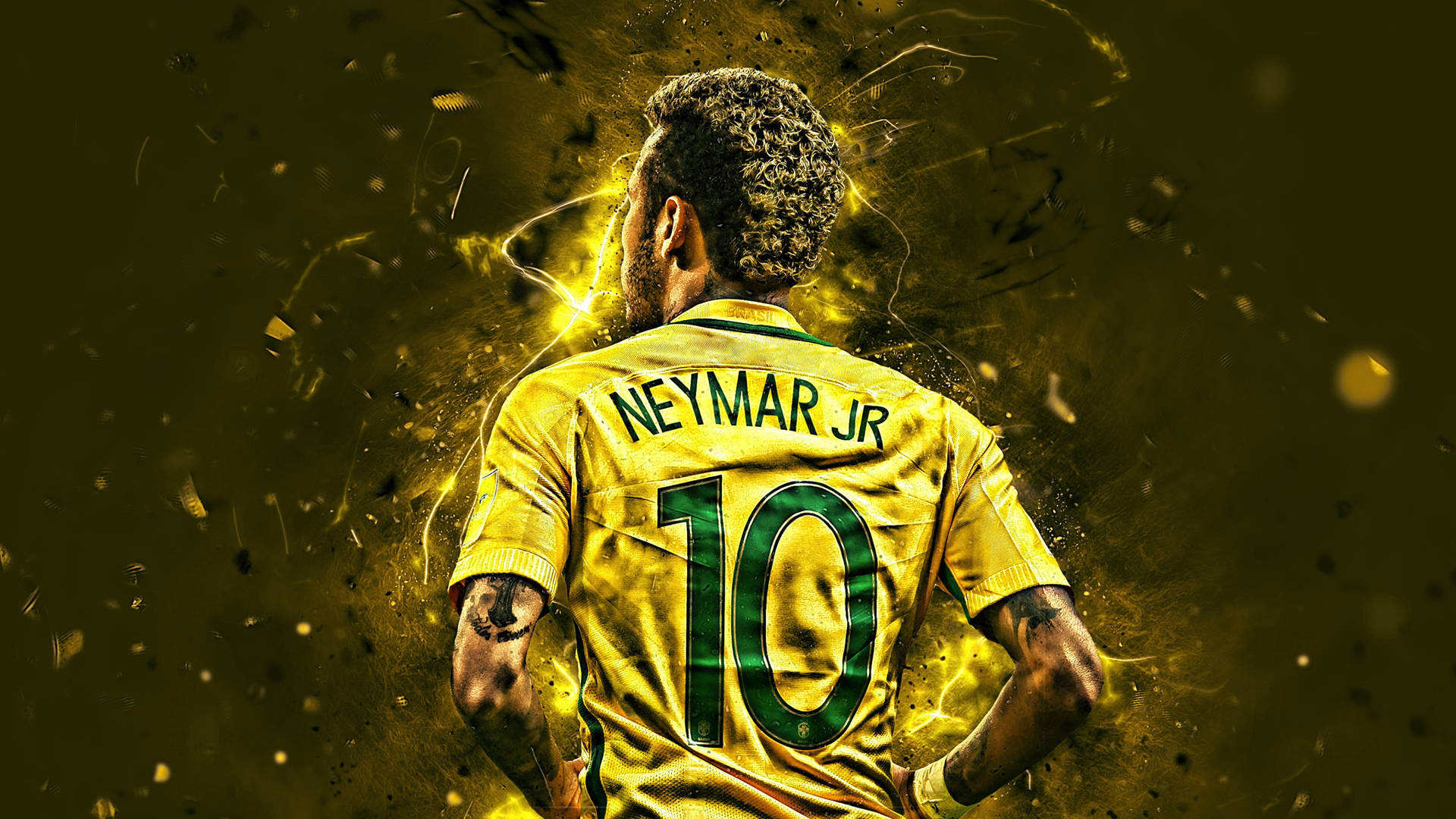 Neymar 4k Neon Yellow Edit Background
