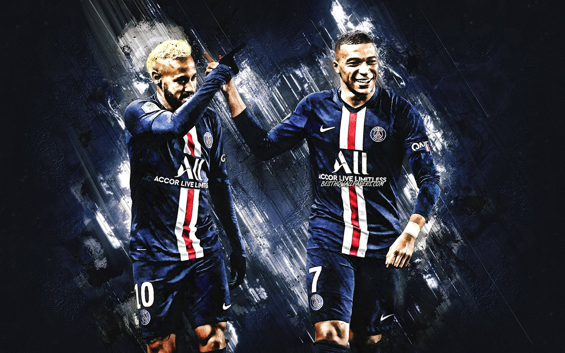 Neymar And Kylian Mbappe 4k Artwork Background
