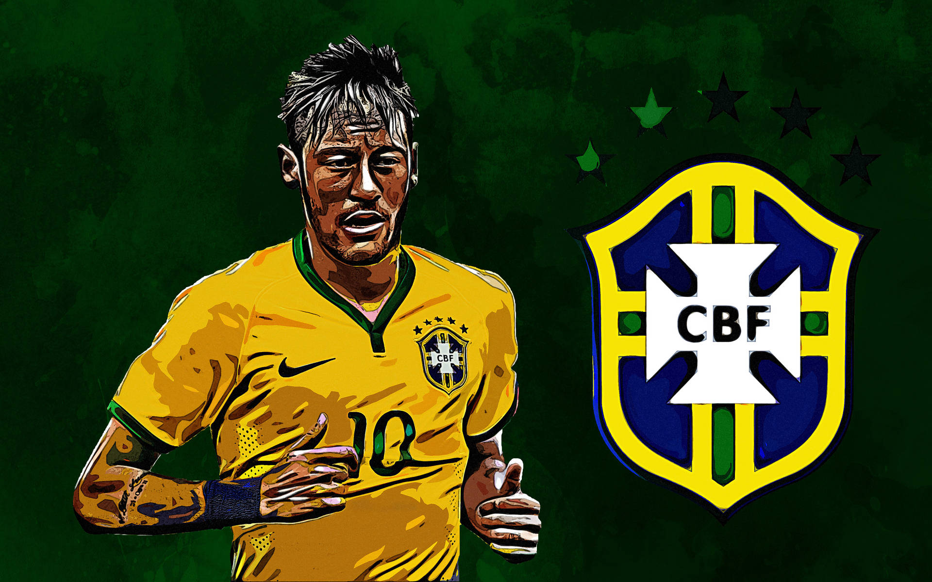 Neymar Jr In Cbf Jersey Background