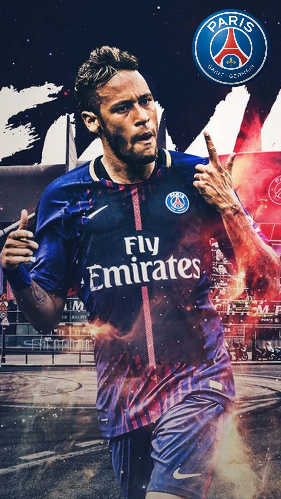 Neymar Pointing Up Iphone Background