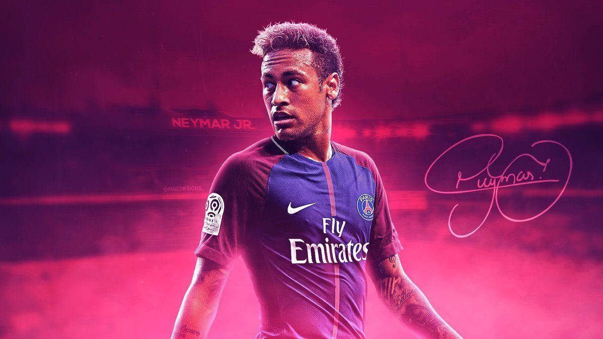 Neymar Showing Off His Skill And Style In A Flashy Pink Suit. Background