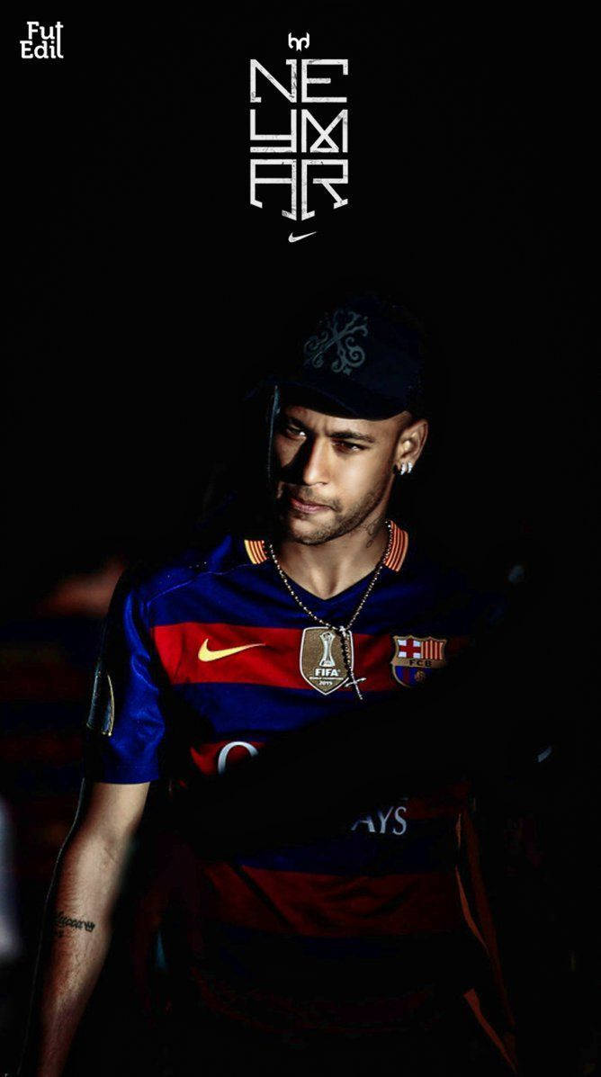 Neymar Sporting Nike Apparel In Vibrant Fan Art Background