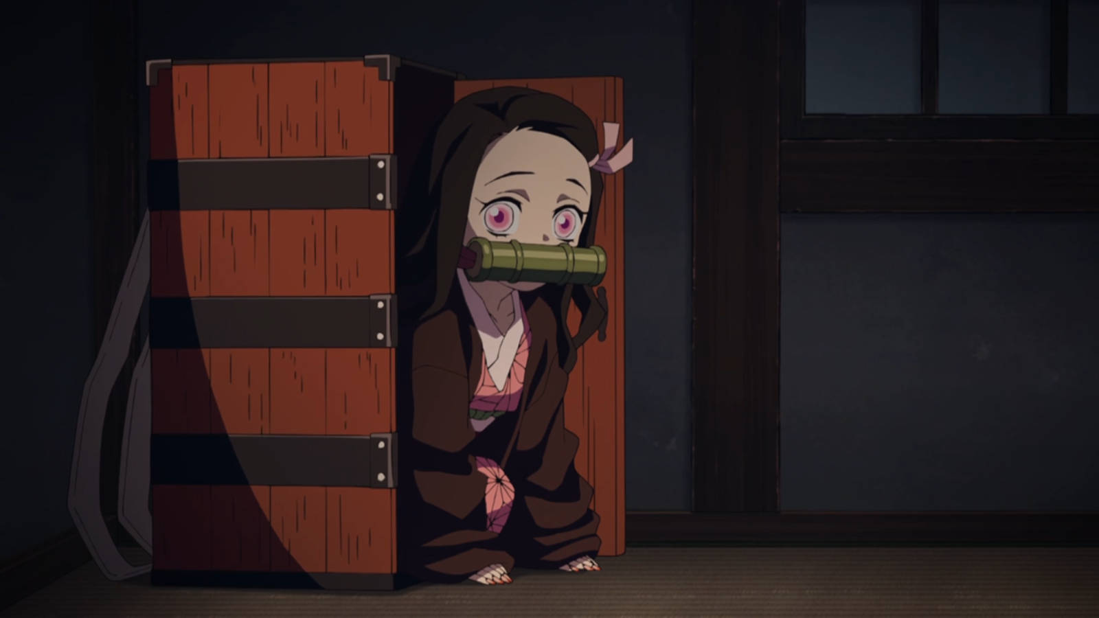 Nezuko In Wooden Box Background