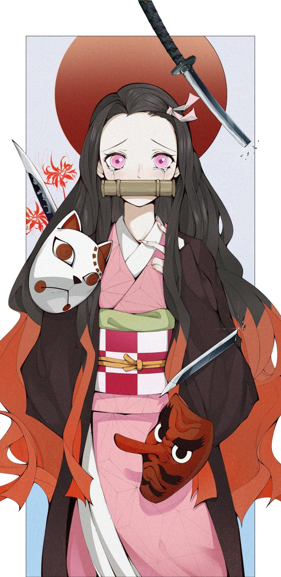 Nezuko On The Fire-breathing Demon Slayer Background