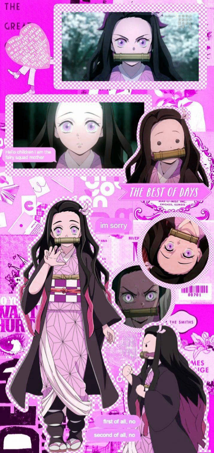 Nezuko Phone Collage Background