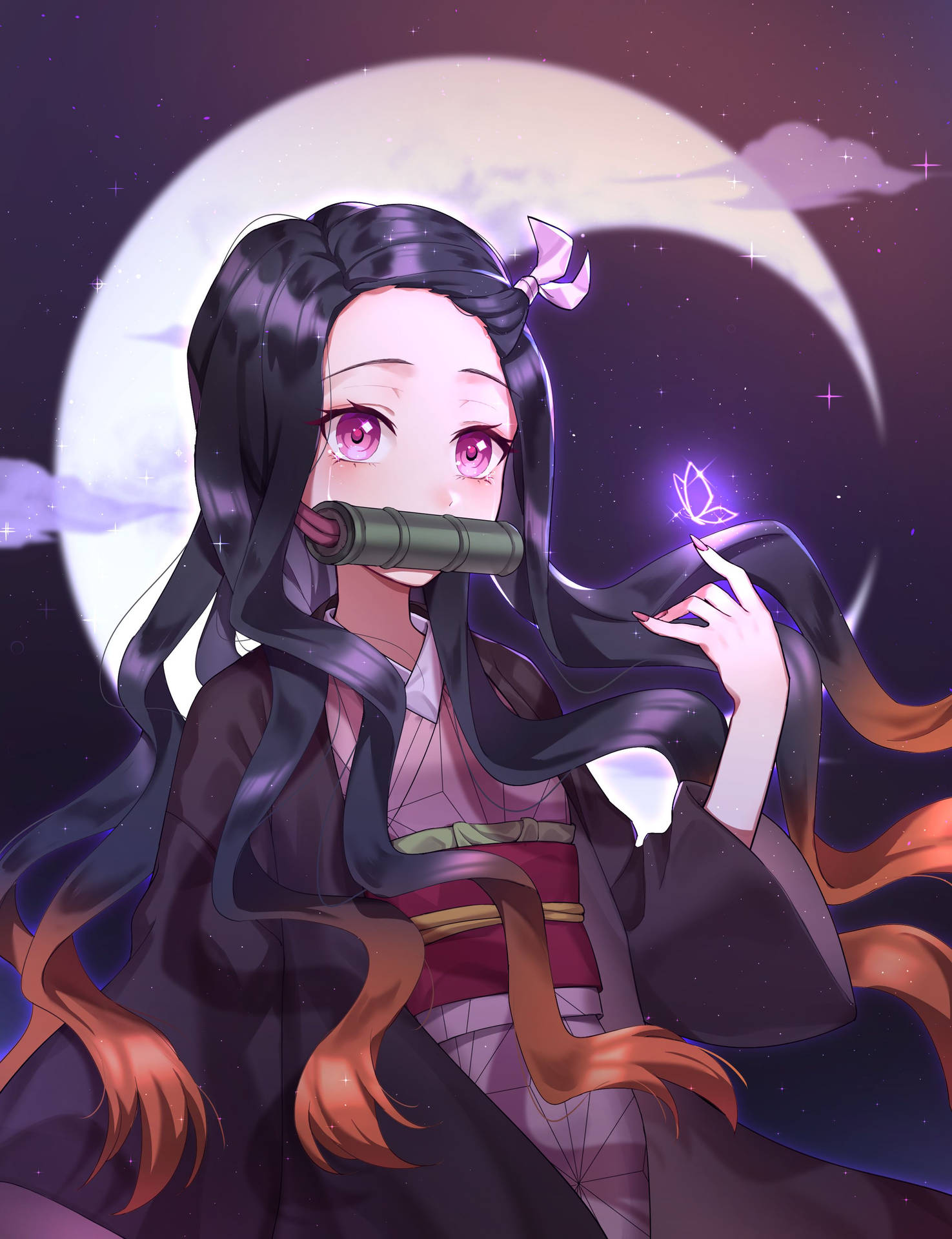 Nezuko Under The Moonlight Background