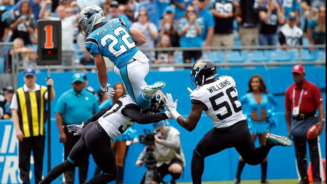 Nfl Carolina Panthers Running Back Christian Mccaffrey Background