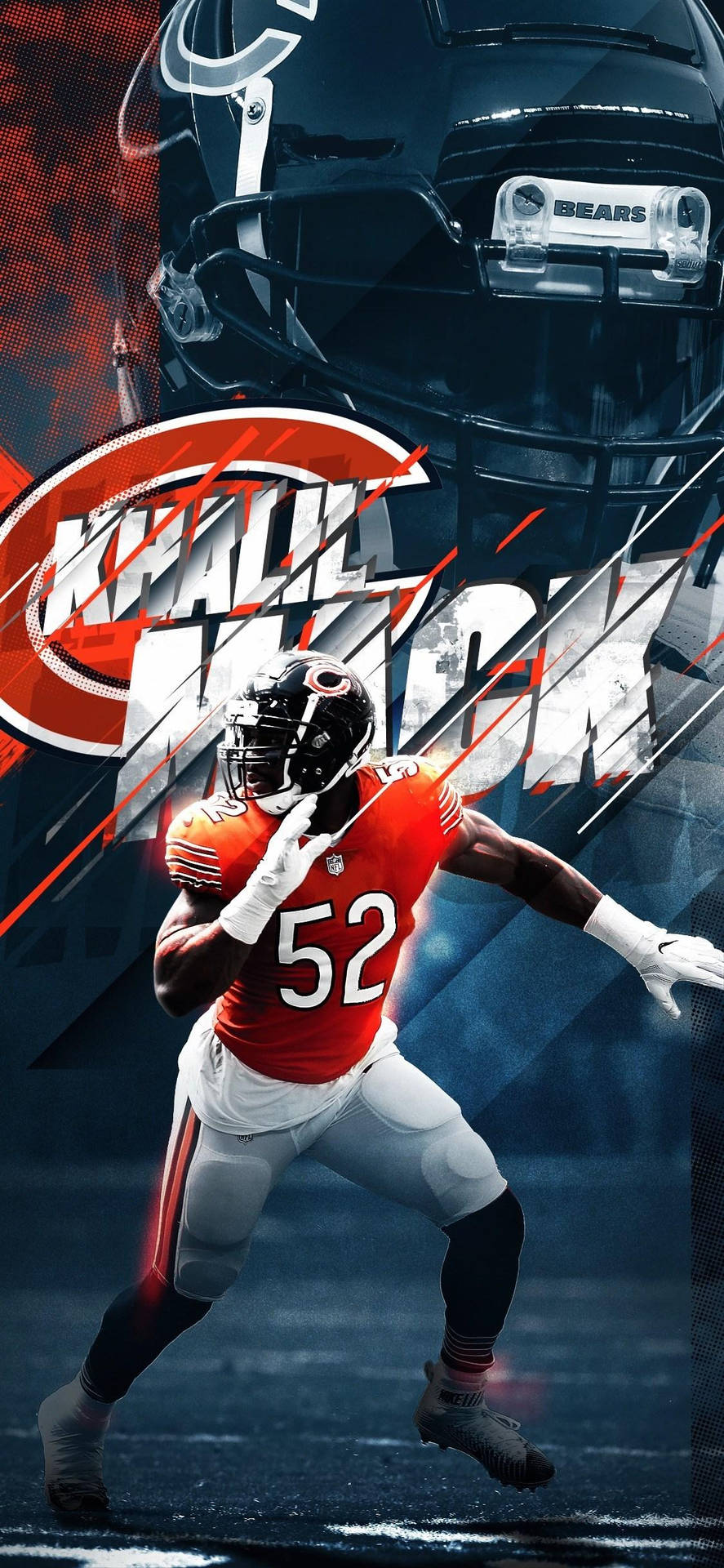 Nfl Chicago Bears Khalil Mack Graphic Art Background