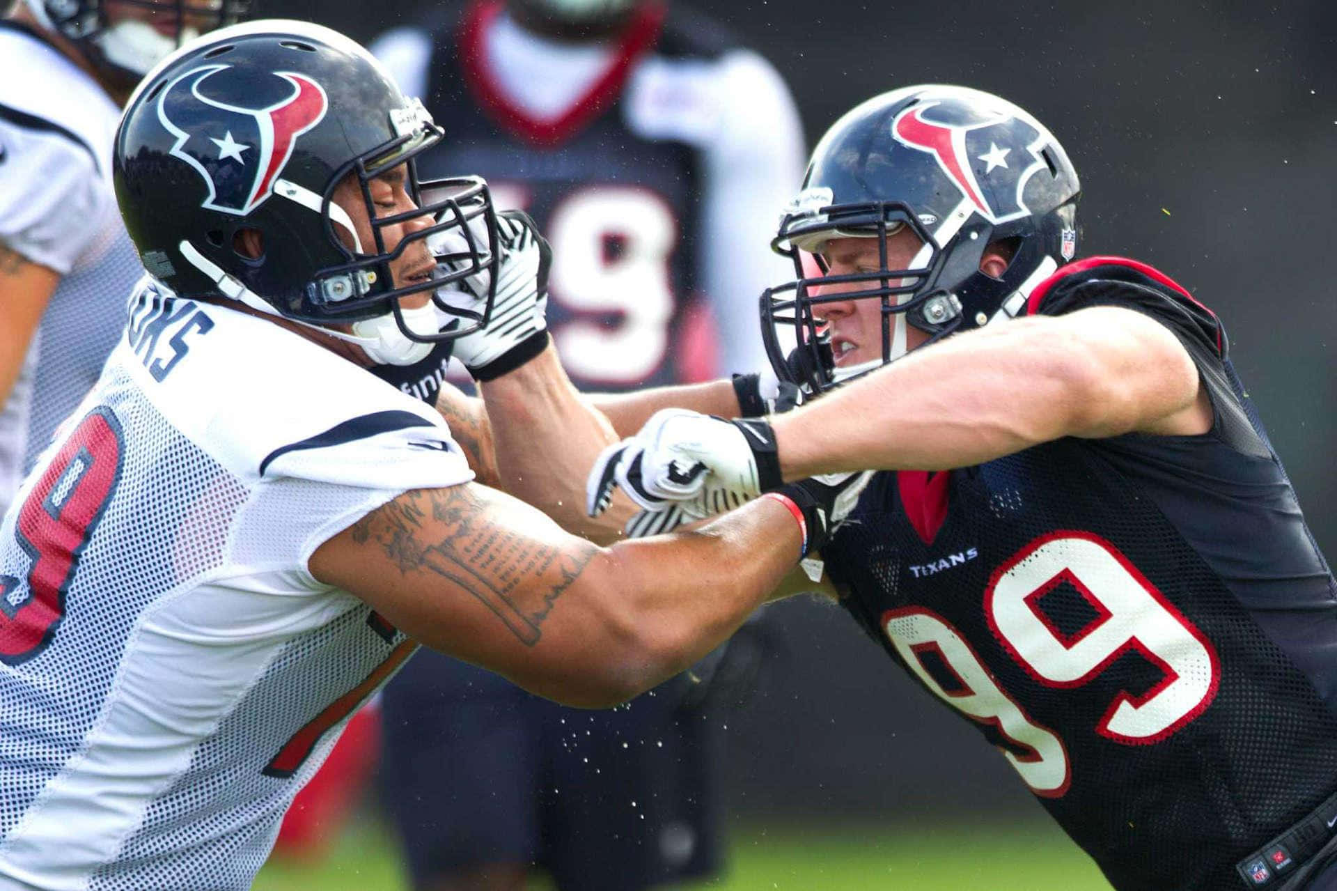 Nfl Defensive End Jj Watt With His Cleveland Browns Uniform. Background