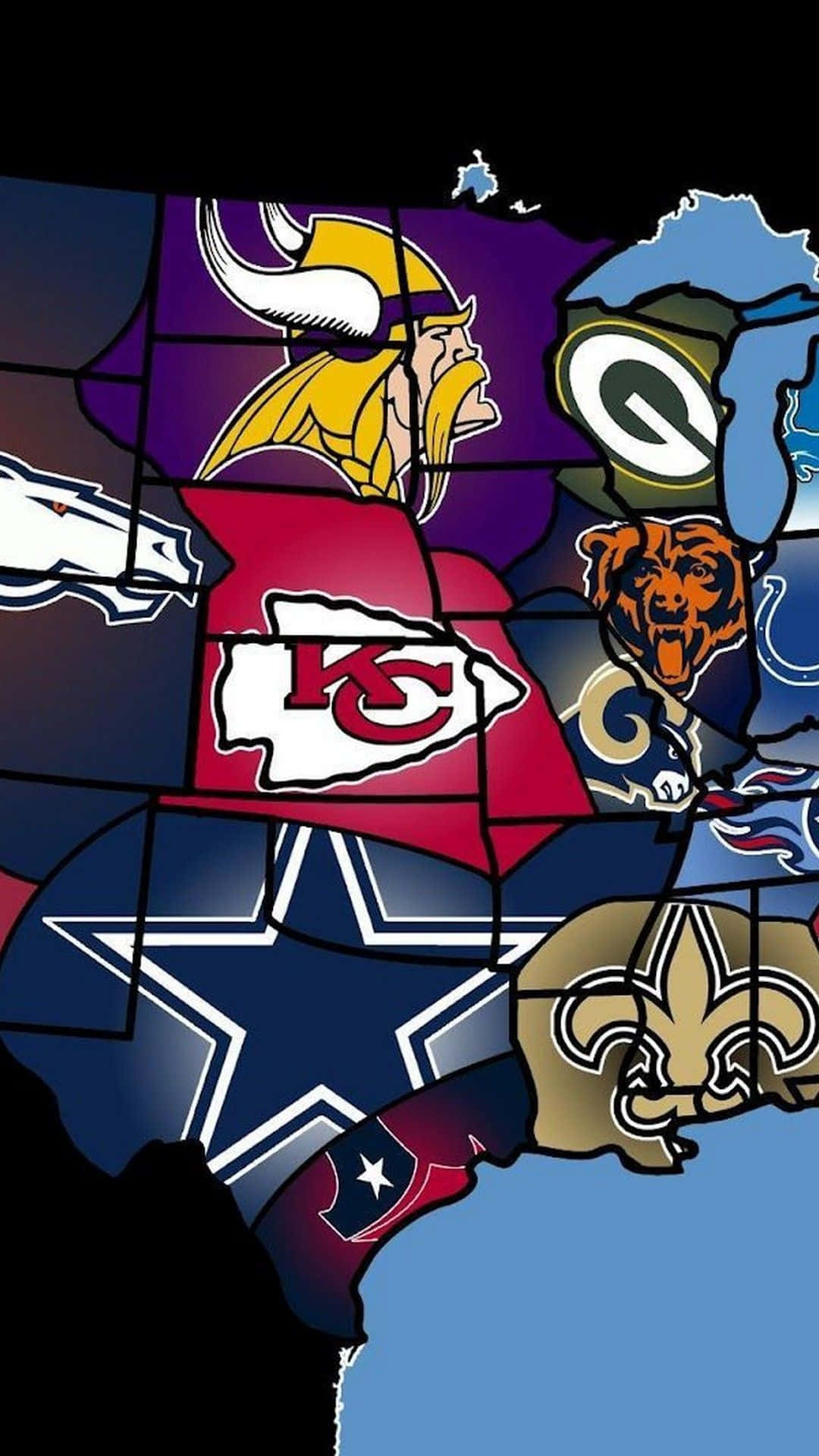 Nfl Logos On A Map Of The United States