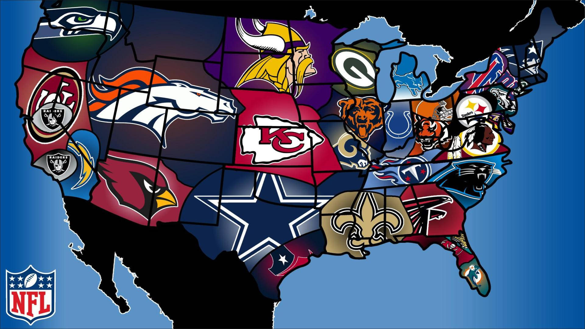 Nfl Map Teams Los Angeles Chargers Background