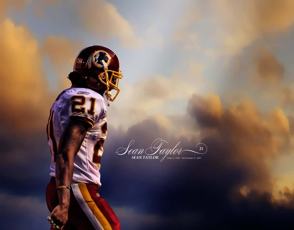Nfl Safety Sean Taylor In Action. Background