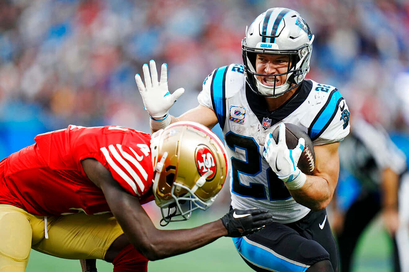 Nfl Star Christian Mccaffrey Of The Carolina Panthers Background